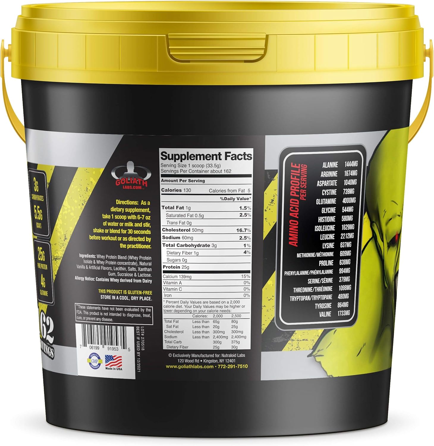 COLOSSAL LABS Muscle Protein Whey Powder [12 lbs\/Pack of 1]\u2013 Cold Filtered, 25g Pure Protein, 6.6g BCAAs (Packaging May Vary) (12LB, Chocolate)