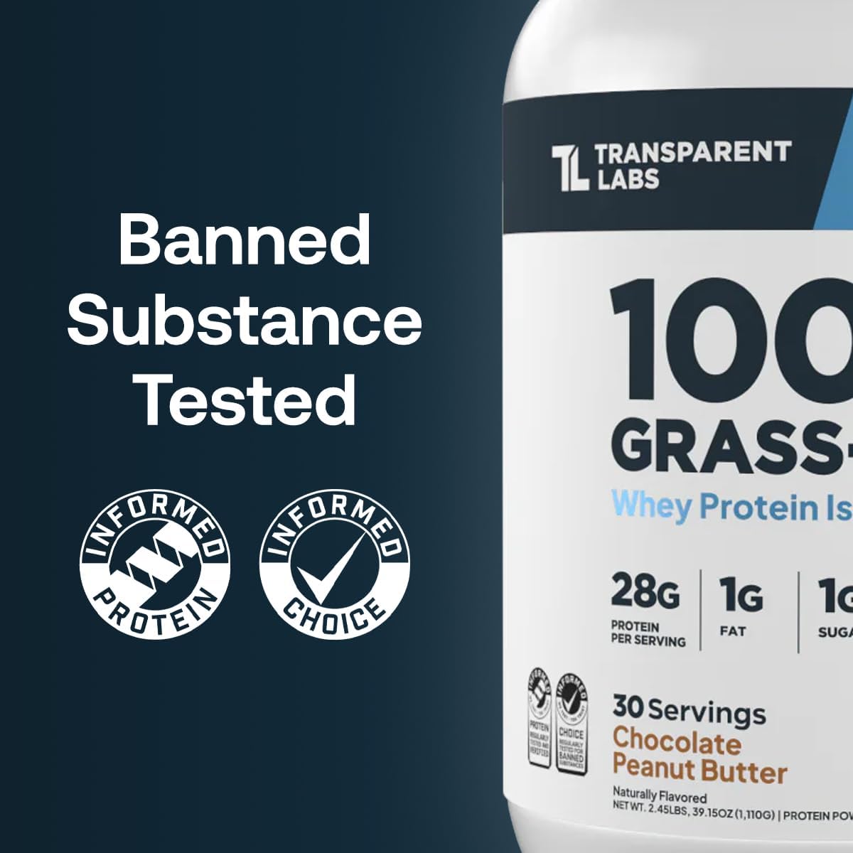 Transparent Labs Grass-Fed Whey Protein Isolate - Naturally Flavored, Gluten Free Whey Protein Powder with 28g of Protein per Serving & 9 Amino Acids - 30 Servings, French Vanilla