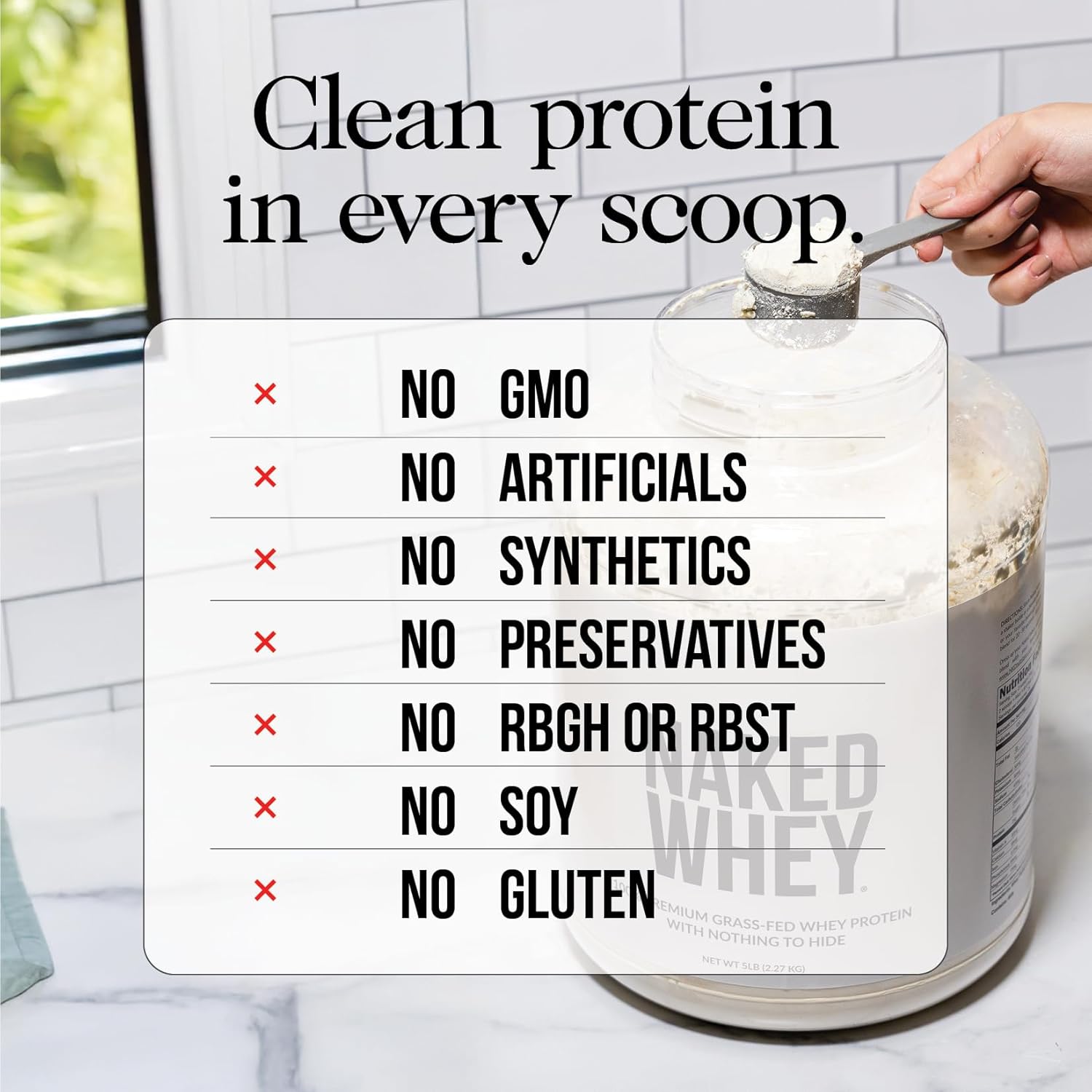 NAKED Whey Isolate Protein - Only 2 Ingredients, 30g Grass-Fed Protein, Zero Carb, Unflavored, Undenatured, Non-GMO, No Soy, Gluten-Free, No Preservatives - 28 Servings