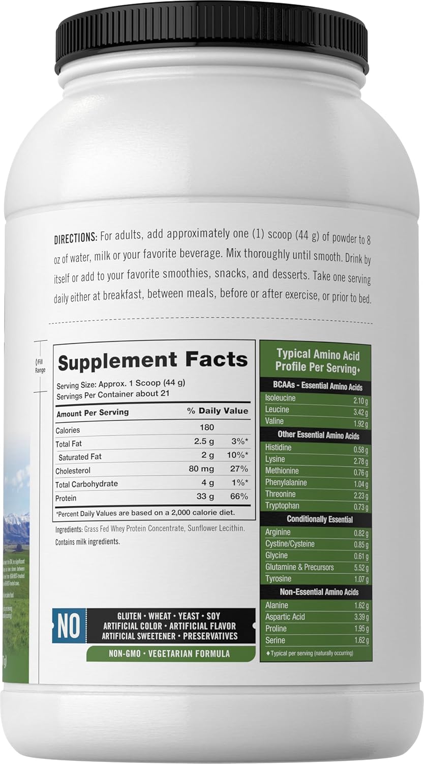 Alternative view of Carlyle Grass Fed Whey Protein Powder | 2lb | 33g of Protein Per Serving | Unflavored | Sugar and Hormone Free | Non-GMO and Gluten Free Supplement | by Herbage Farmstead