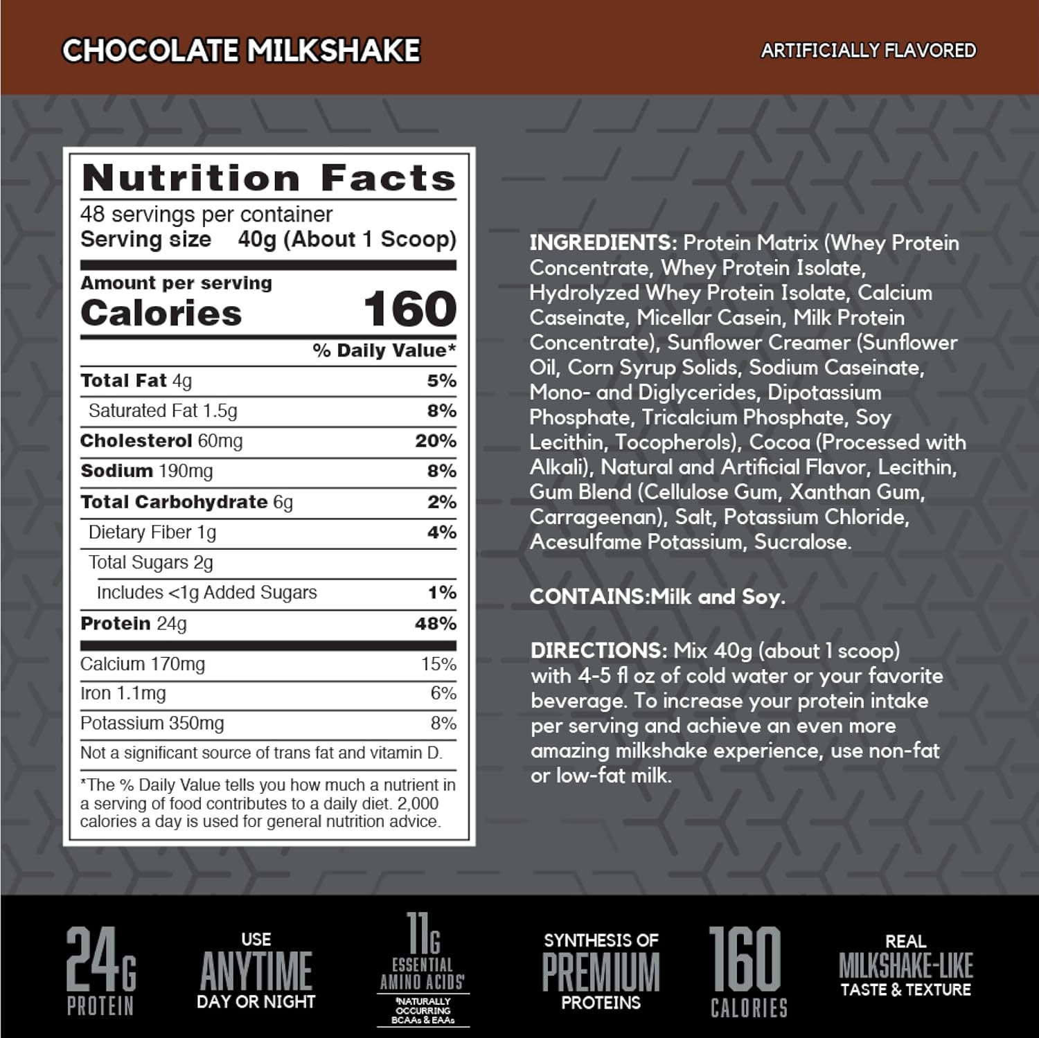 BSN SYNTHA-6 EDGE Protein Powder, with Hydrolyzed Whey, Micellar Casein, Milk Protein Isolate, Low Sugar, 24g Protein, Chocolate Milkshake, 48 Servings