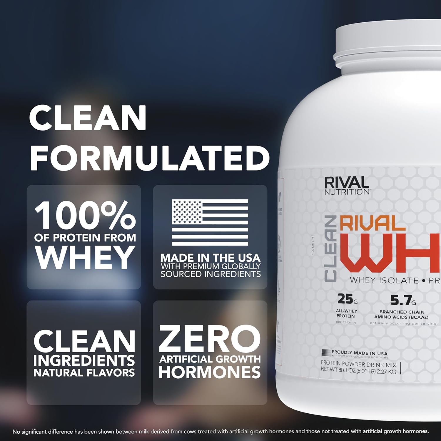 Alternative view of RIVAL NUTRITION Clean Rival Whey u2013 5LB True Vanilla u2013 100% Whey Protein Powder, Whey Isolate Primary Source | 25g Protein Muscle Gain/Recovery | All Natural, No Artificial Ingredients - 71 Servings