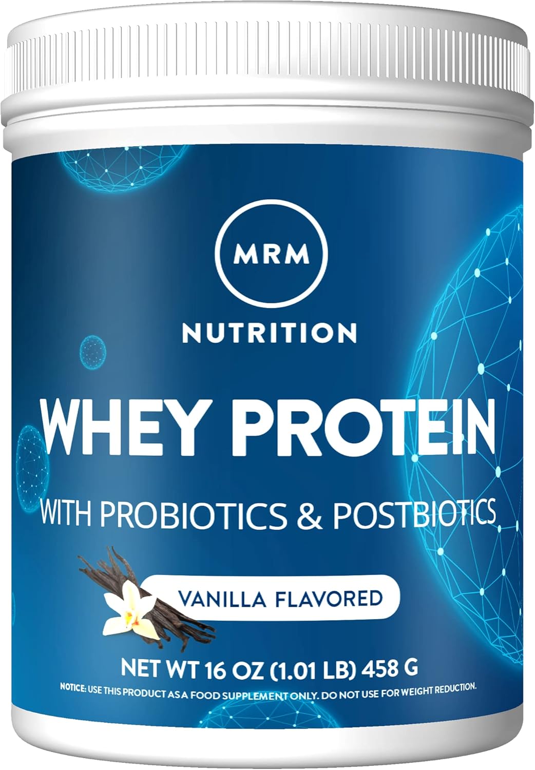 Alternative view of MRM Nutrition Whey Protein | Vanilla Flavored |18g Protein | with 2 Billion probiotics + Digestive enzymes + BCAAs | High Absorption + Digestion | Hormone + antibiotic Free | 33 Servings
