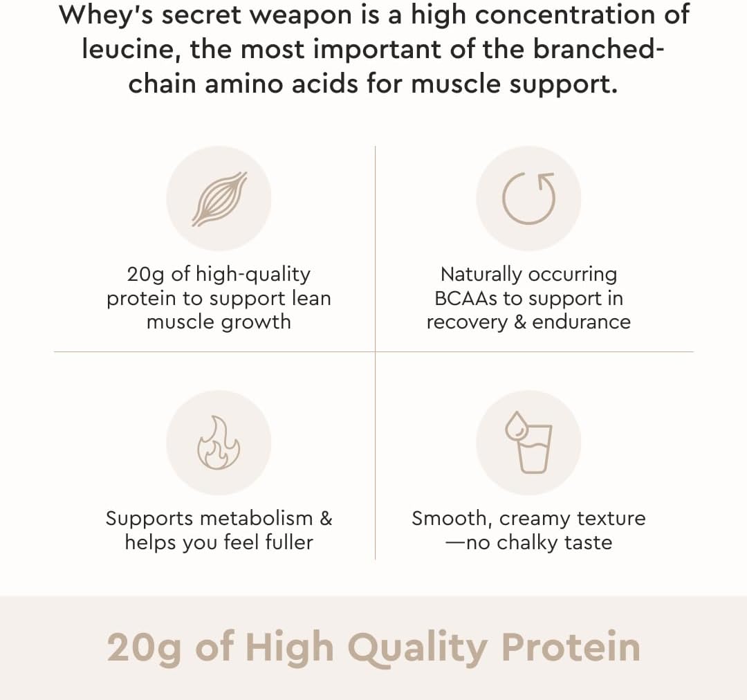 Alternative view of Alaya Naturals - Grass Fed Whey Protein Powder - Vanilla Flavor, All Natural, Hormone Free - 20g Protein per Serving - Non-GMO, rBGH Free, Gluten Free - Great Source of BCAA