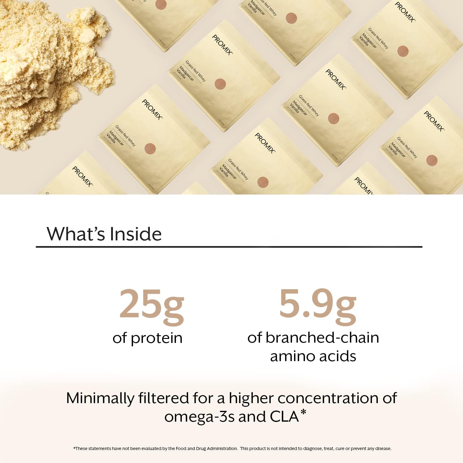 Alternative view of ProMix Nutrition Whey Protein Powder, Vanilla - Grass-Fed - ­Post Workout Fitness & Nutrition Shakes, Smoothies, Baking & Cooking Recipes - Gluten-Free & Keto-Friendly - 2.5 Pound (Pack of 1)