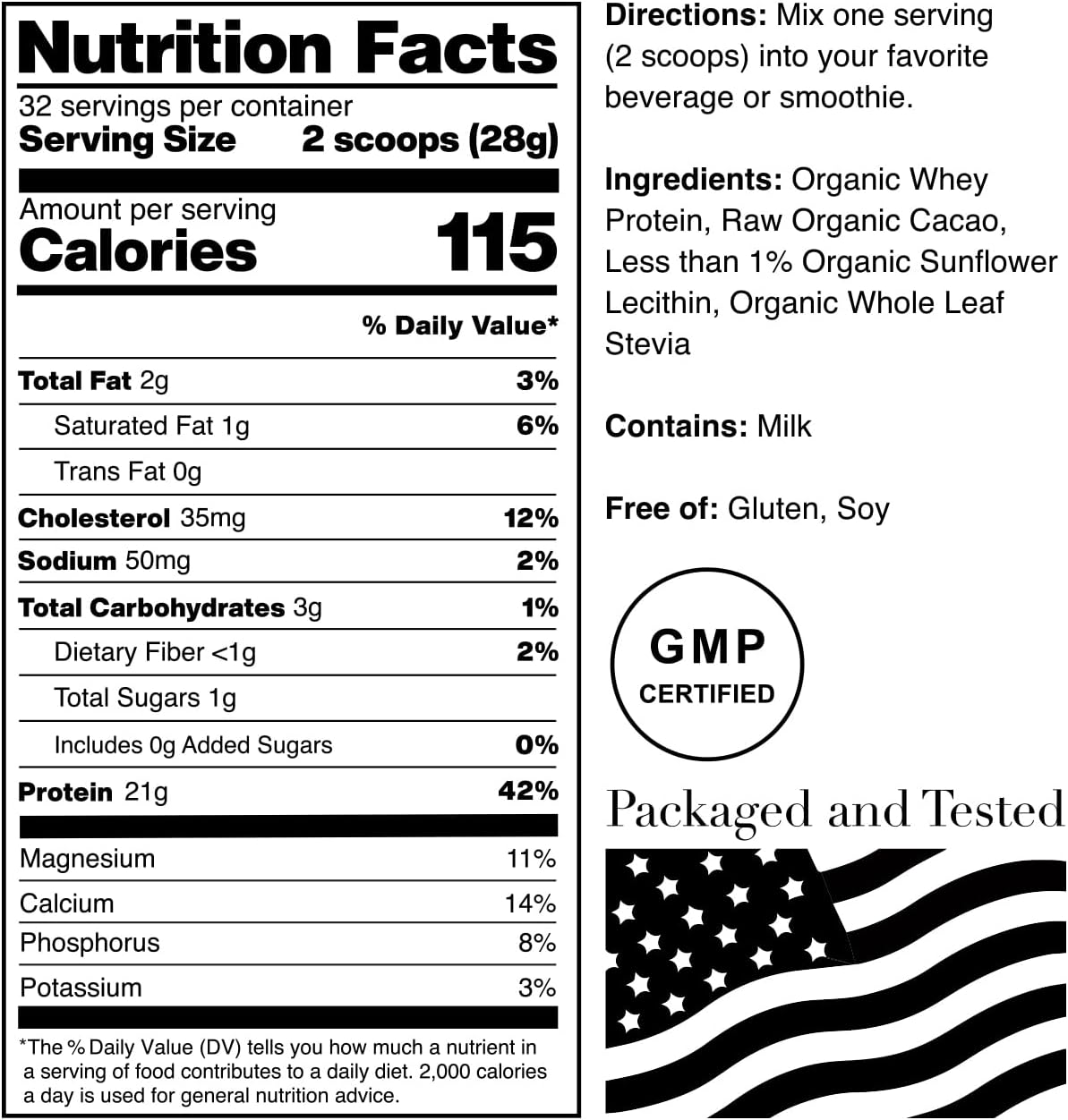 Alternative view of NorCal Organic Chocolate Whey Protein | 100% USA Grass-Fed, USDA Certified | Naturally Flavored with Raw Cacao from California Family Farms | 32 Ounce (Pack of 1) - 32 Servings