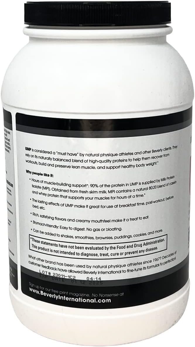 Beverly International UMP Protein Powder, Vanilla. Unique Whey-Casein Ratio Builds Lean Muscle. Easy to Digest. No Bloat. (32.8 oz) 2lb .8 oz