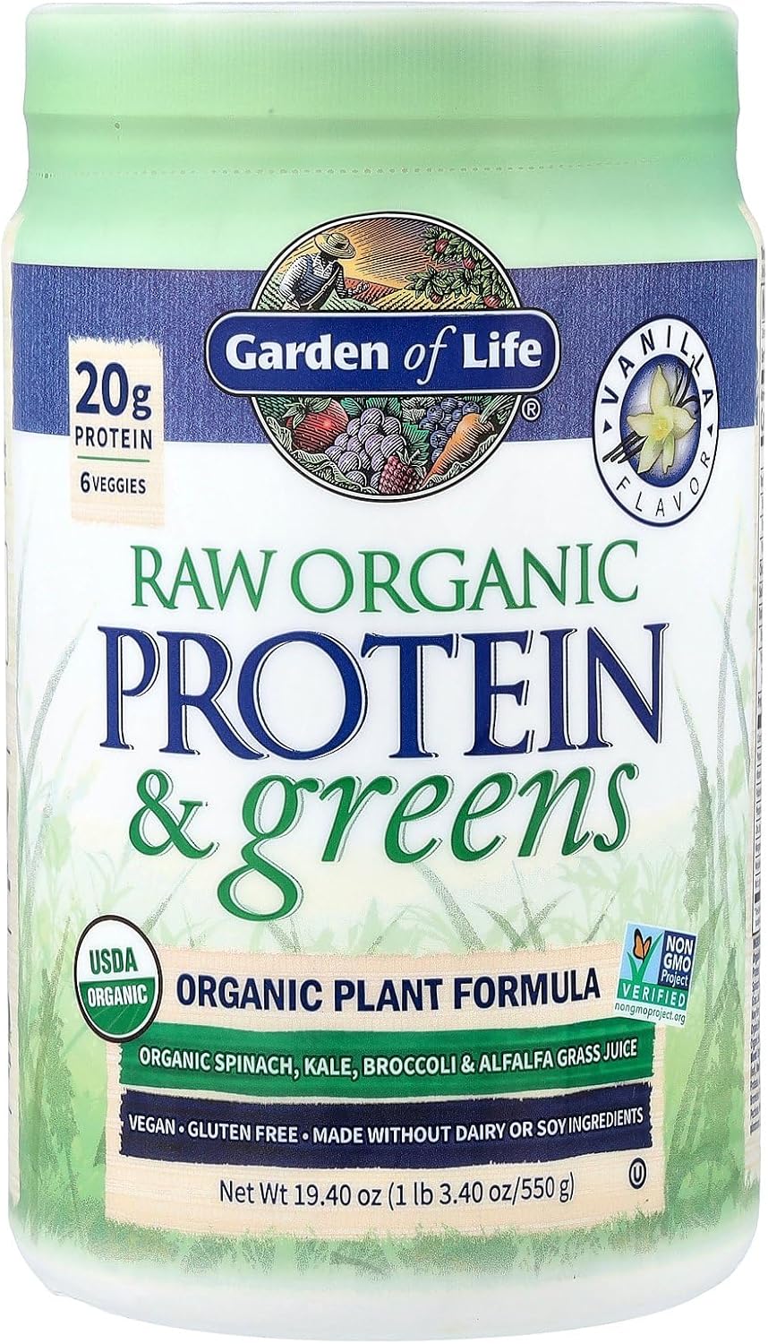 Alternative view of Garden of Life Raw Organic Protein & Greens Vanilla - Vegan Protein Powder for Women and Men, Plant and Pea Proteins, Greens & Probiotics, Gluten Free Low Carb Shake Made Without Dairy 20 Servings