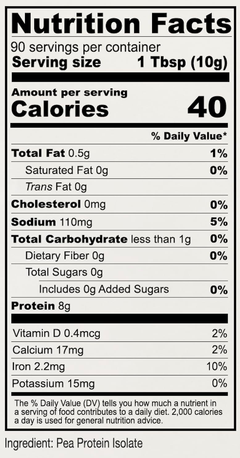 Alternative view of Anthony's Premium Pea Protein, 2 lb, Plant Based, Gluten Free, Unflavored, Vegan, Keto Friendly, Made from Peas