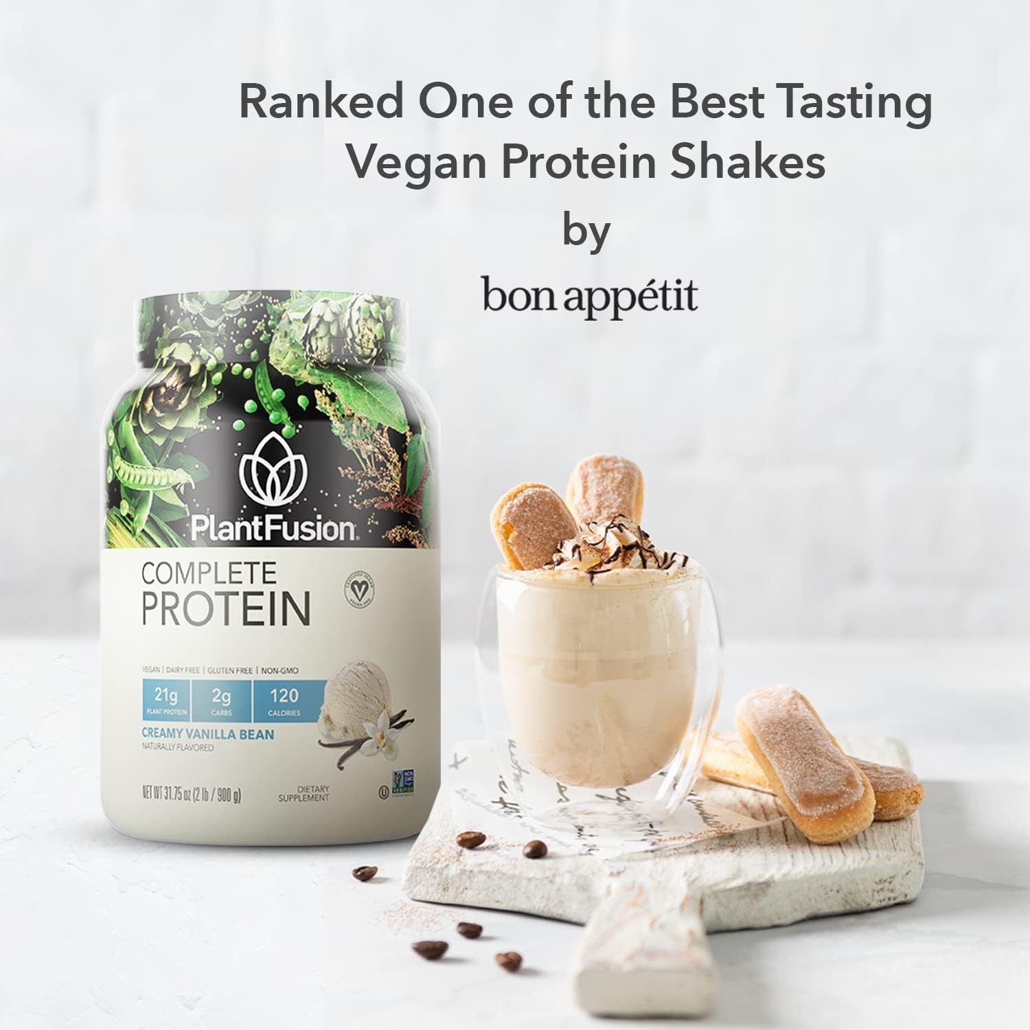 Alternative view of PlantFusion Complete Vegan Protein Powder - Plant Based Protein Powder with BCAAs, Digestive Enzymes and Pea Protein - Keto, Gluten Free, Soy Free, Non-Dairy, No Sugar, Non-GMO - Vanilla Bean 5lb Bulk