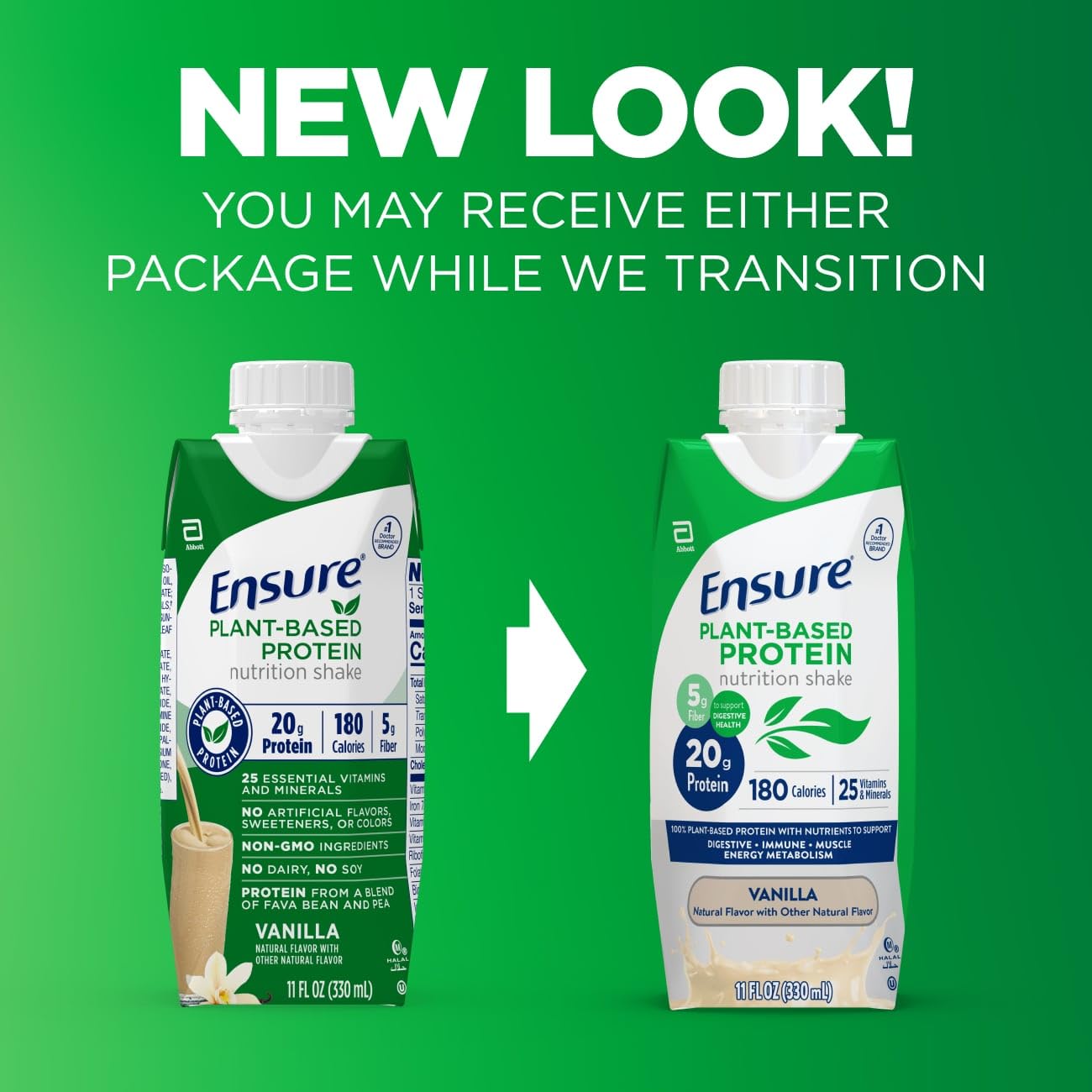 Alternative view of Ensure Plant-Based Vegan Protein Vanilla Nutrition Shake I Gluten-Free I Dairy-Free I Soy-Free Bottled Liquid Shake I 12 Pack