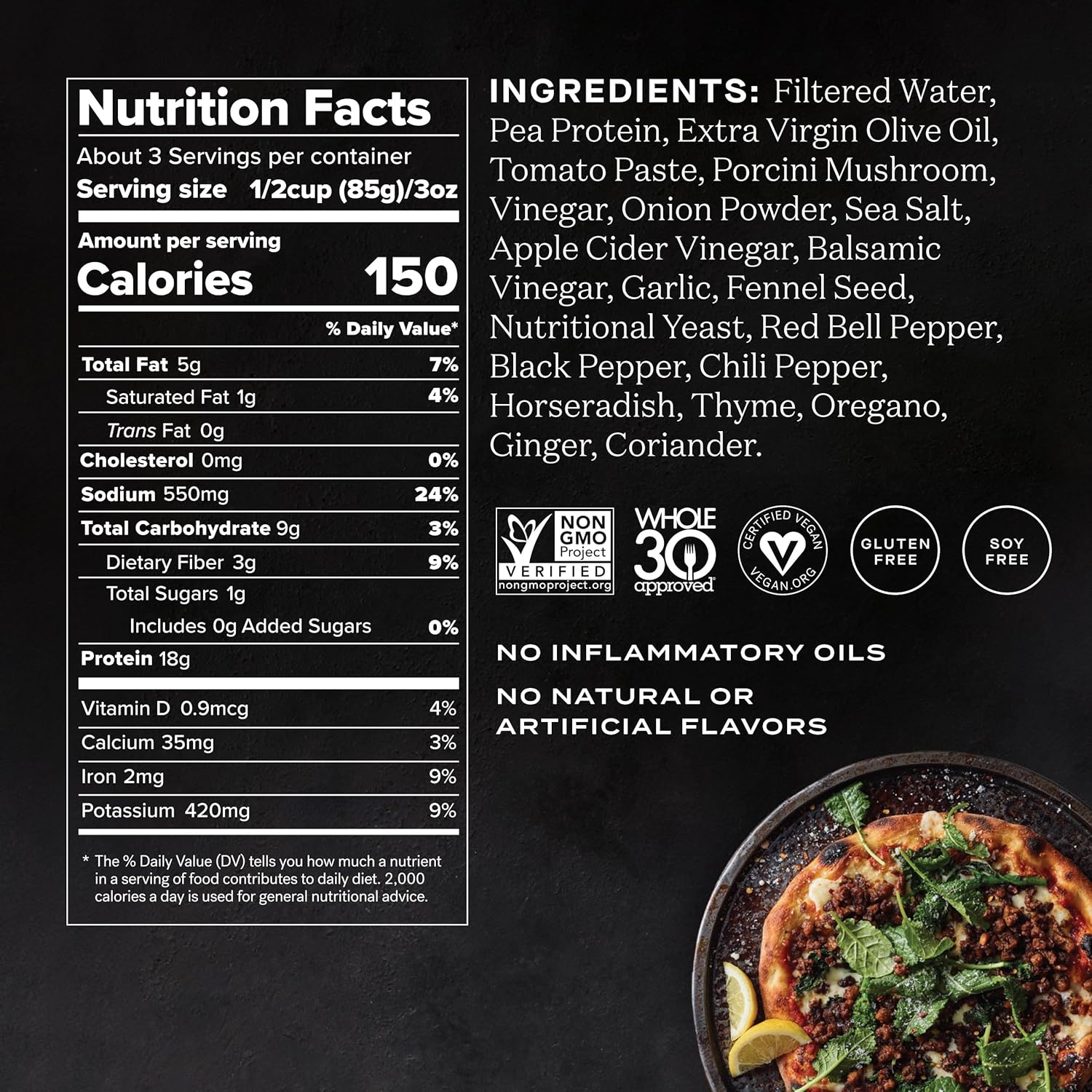 Abbot's Plant-Based Italian "Sausage”, Vegan, Gluten-Free, High-Protein