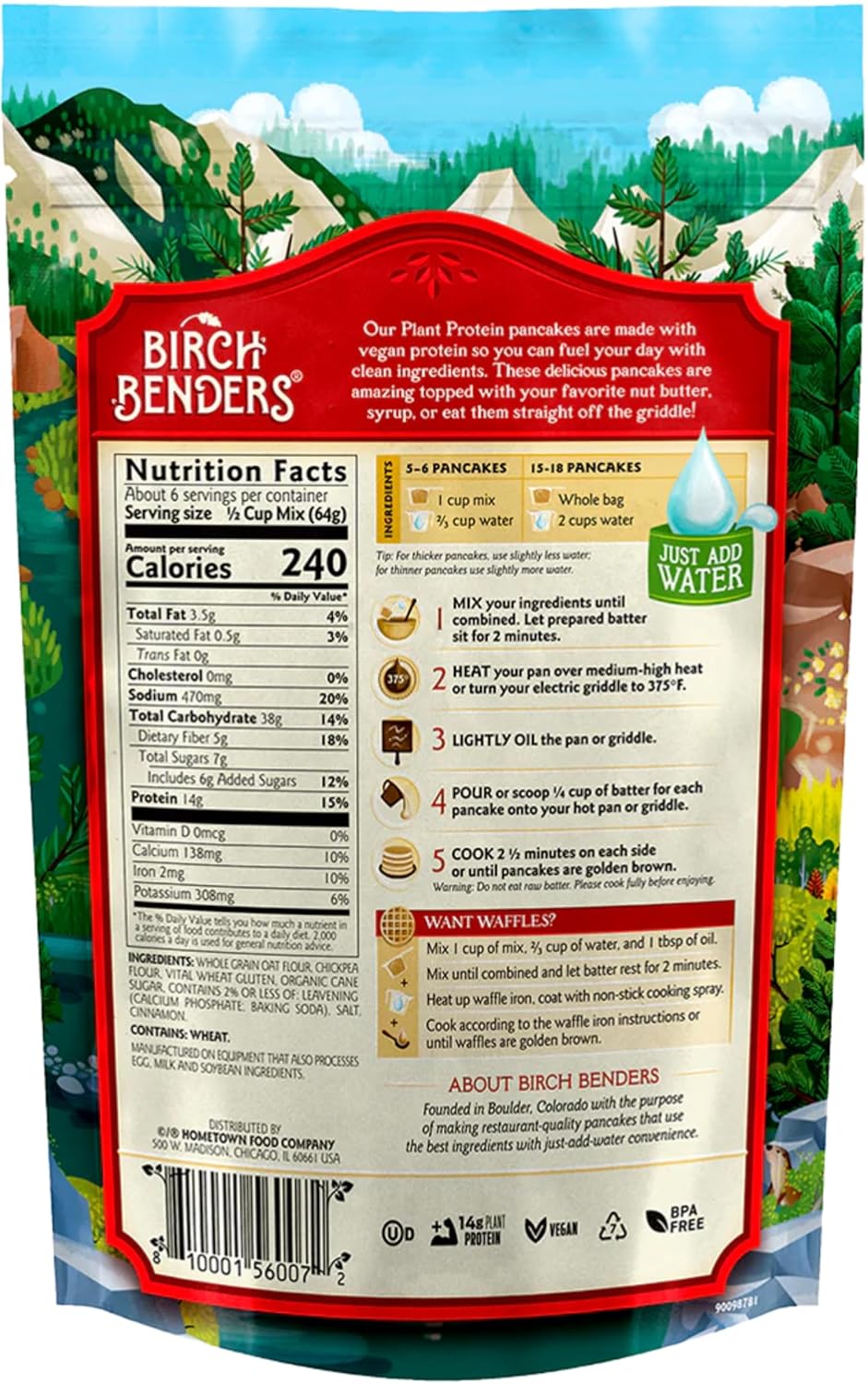 Birch Benders Plant Protein Pancake & Waffle Mix, 14 OZ
