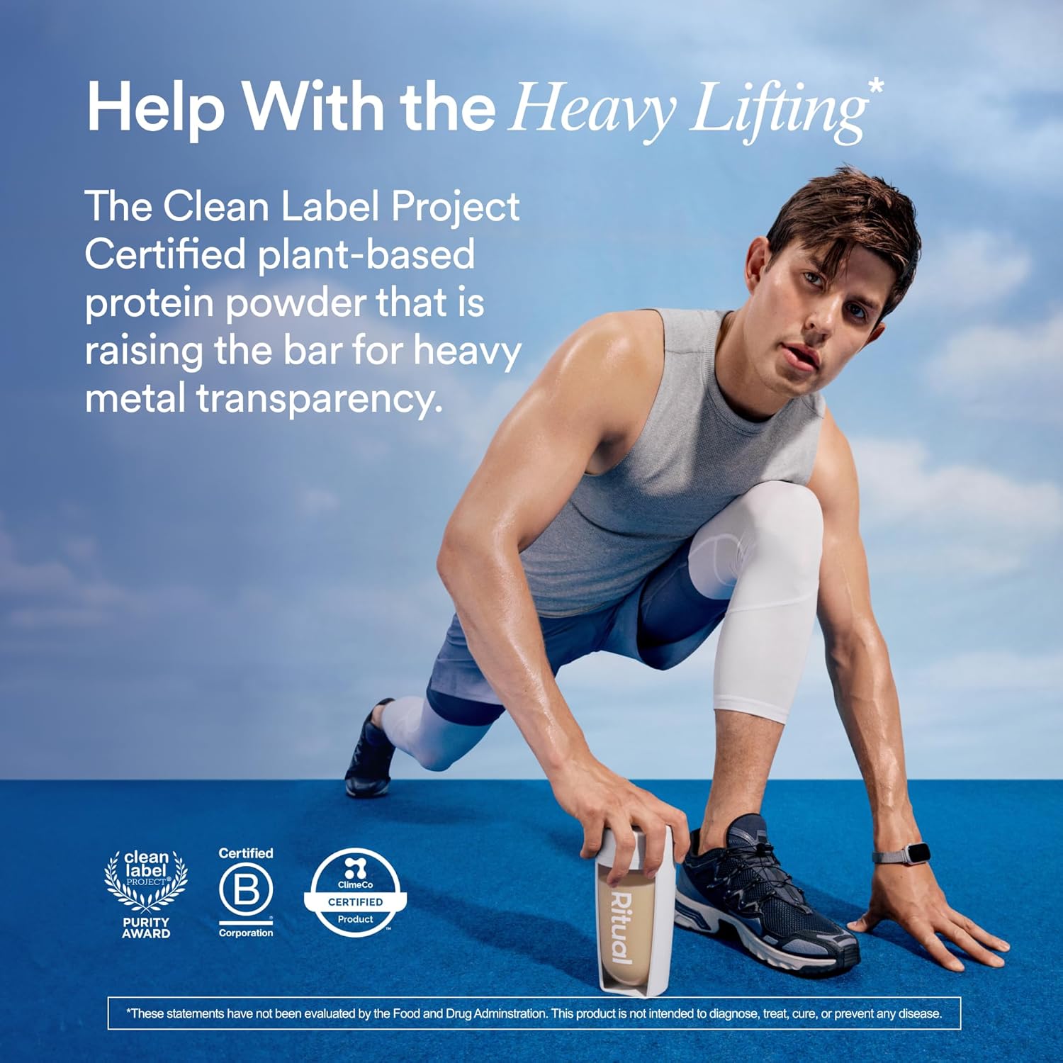 Ritual Pea Protein Powder with BCAA: 20g Organic Vegan Plant-Based Protein from Regenerative Farms in North America, Complete Amino Acid Profile, Gluten Free, Sugar Freeu2021, Dairy Free, Vanilla, 1 Lbs