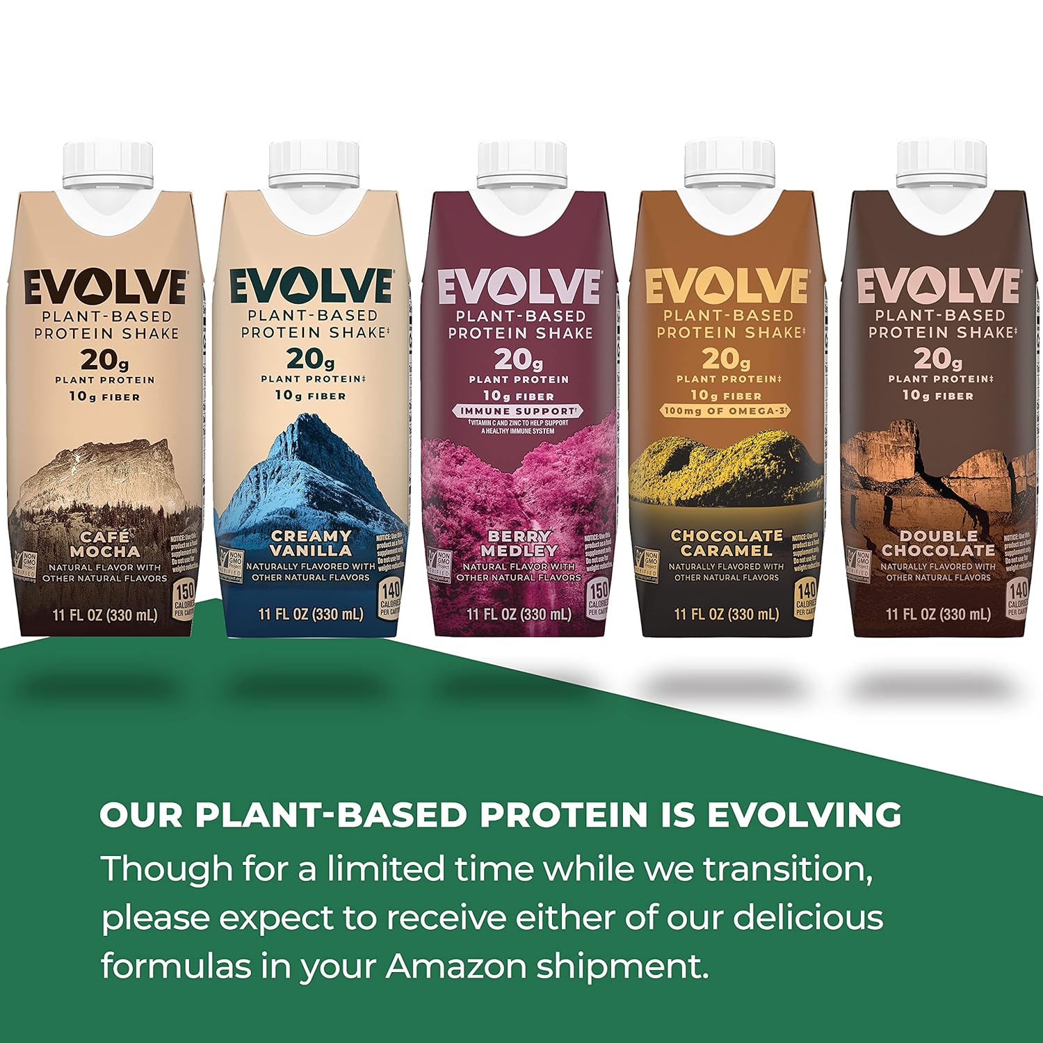 Alternative view of Evolve Plant Based Protein Shake, Double Chocolate, 20g Vegan Protein, Dairy Free, No Artificial Sweeteners, Non-GMO, 10g Fiber, 11oz, (4 Pack)