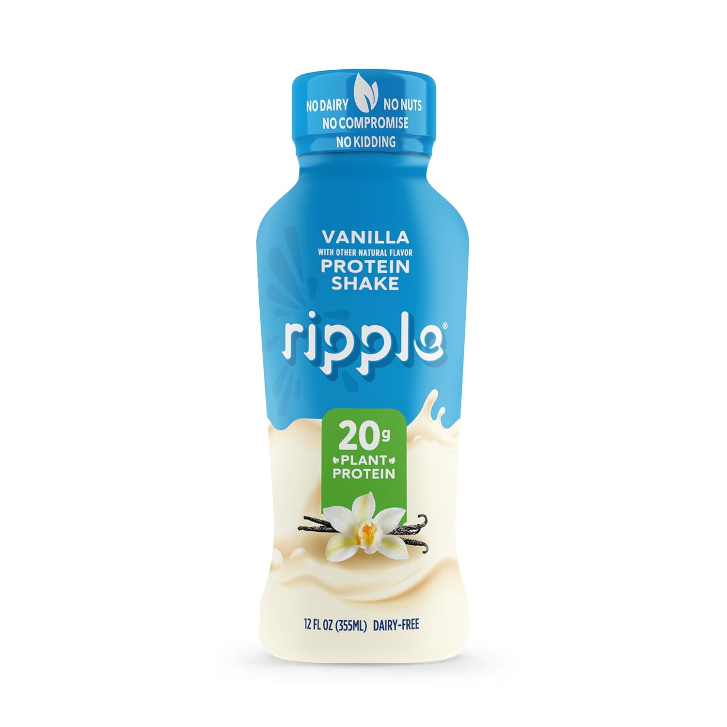 Alternative view of Ripple Vanilla Plant Based Protein Shake | 20g of Quality Sourced Pea Protein, Calcium & Iron Rich | Shelf Stable | Vegan & Non GMO | Dairy, Soy, Nut, & Gluten Free | 12 Fl Oz Bottles (Pack of 12)