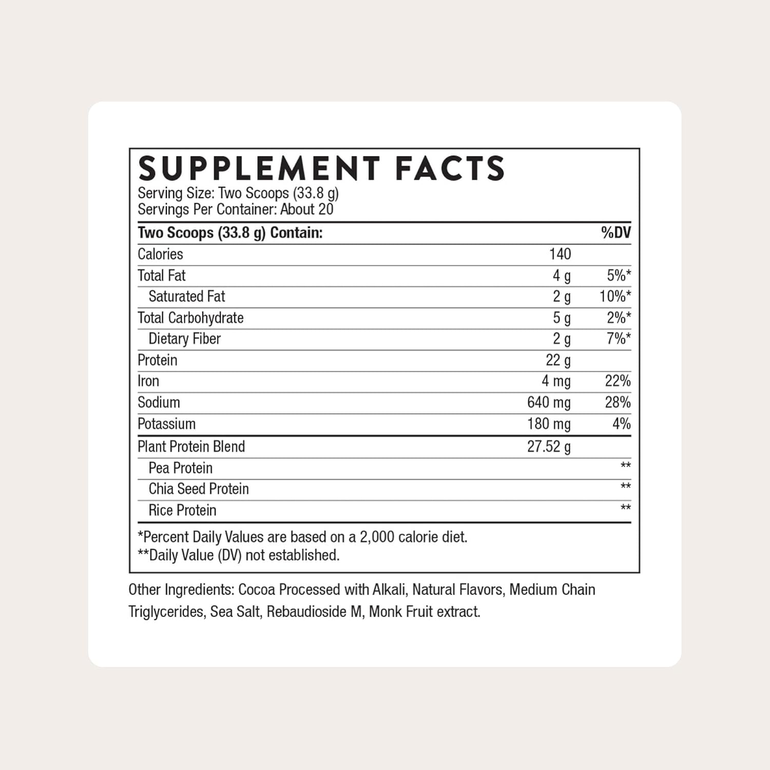 THORNE - Plant Protein - 22 Grams of Vegan Protein Powder - Pea, Rice & Chia Seed Protein with Complete Amino Acid Profile - NSF Certified for Sport - Chocolate - Gluten-Free - About 20 Servings