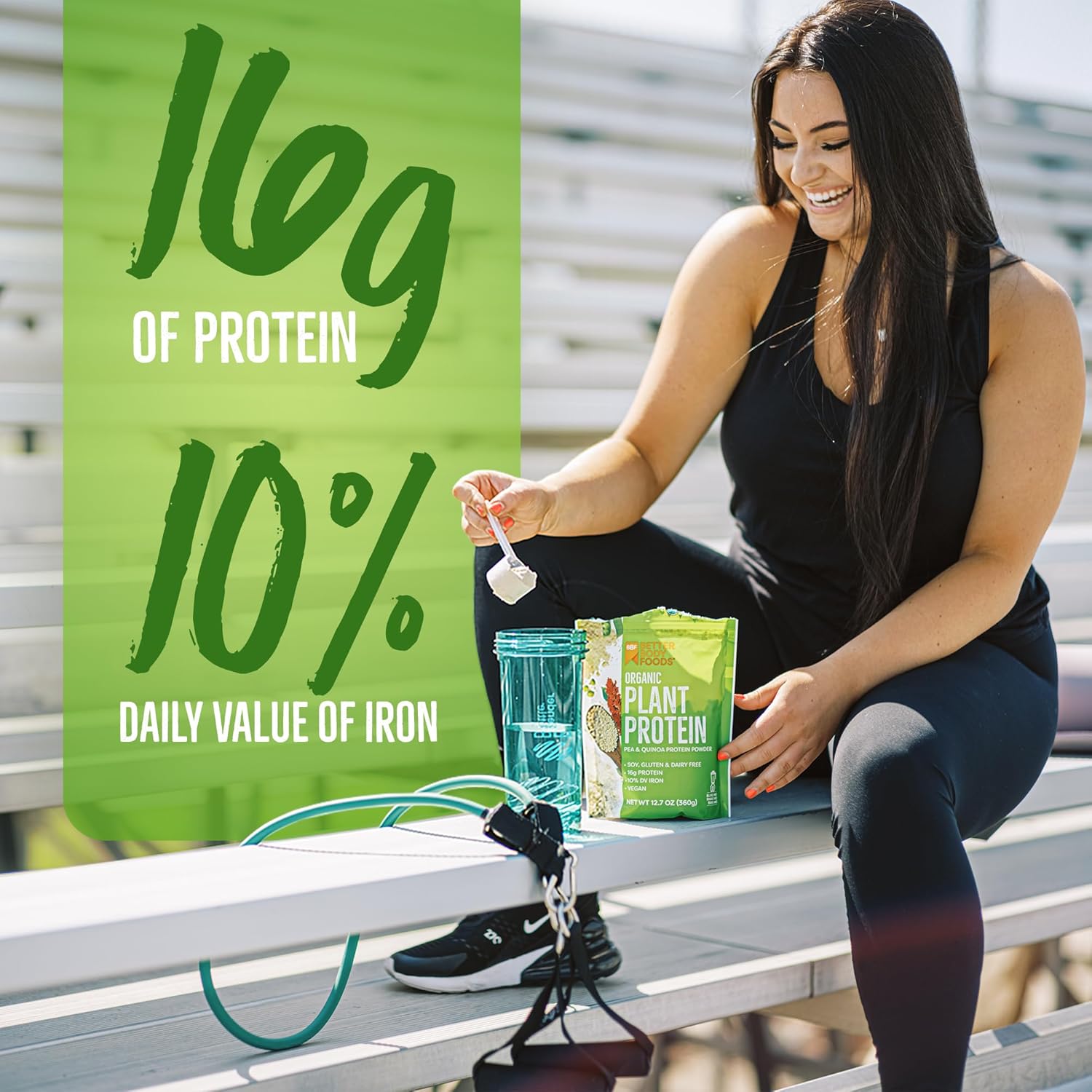 Alternative view of BetterBody Foods Organic Plant Based Protein Powder, 16g of Protein 24% DV, Vegan, Low Net Carbs, Gluten Free, Dairy Free, No Sugar Added, Soy Free, Non-GMO, 12.7 Ounces