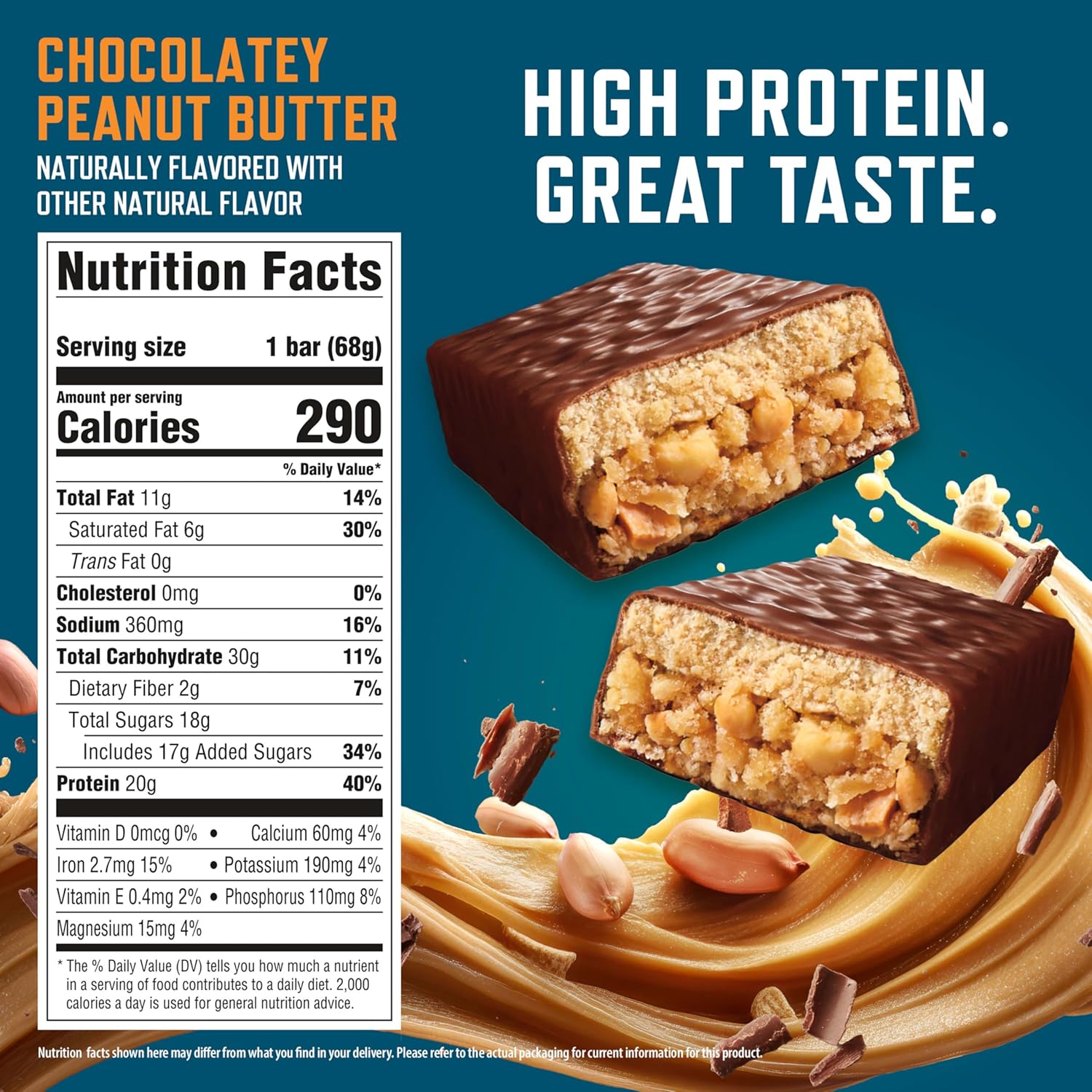 CLIF BUILDERS Protein Bars - Chocolate Peanut Butter Flavor - 20g Plant Based Protein - Gluten Free - Non-GMO - Low Glycemic - No Artificial Sweeteners - Value Pack, 2.4 oz. (12 Count)