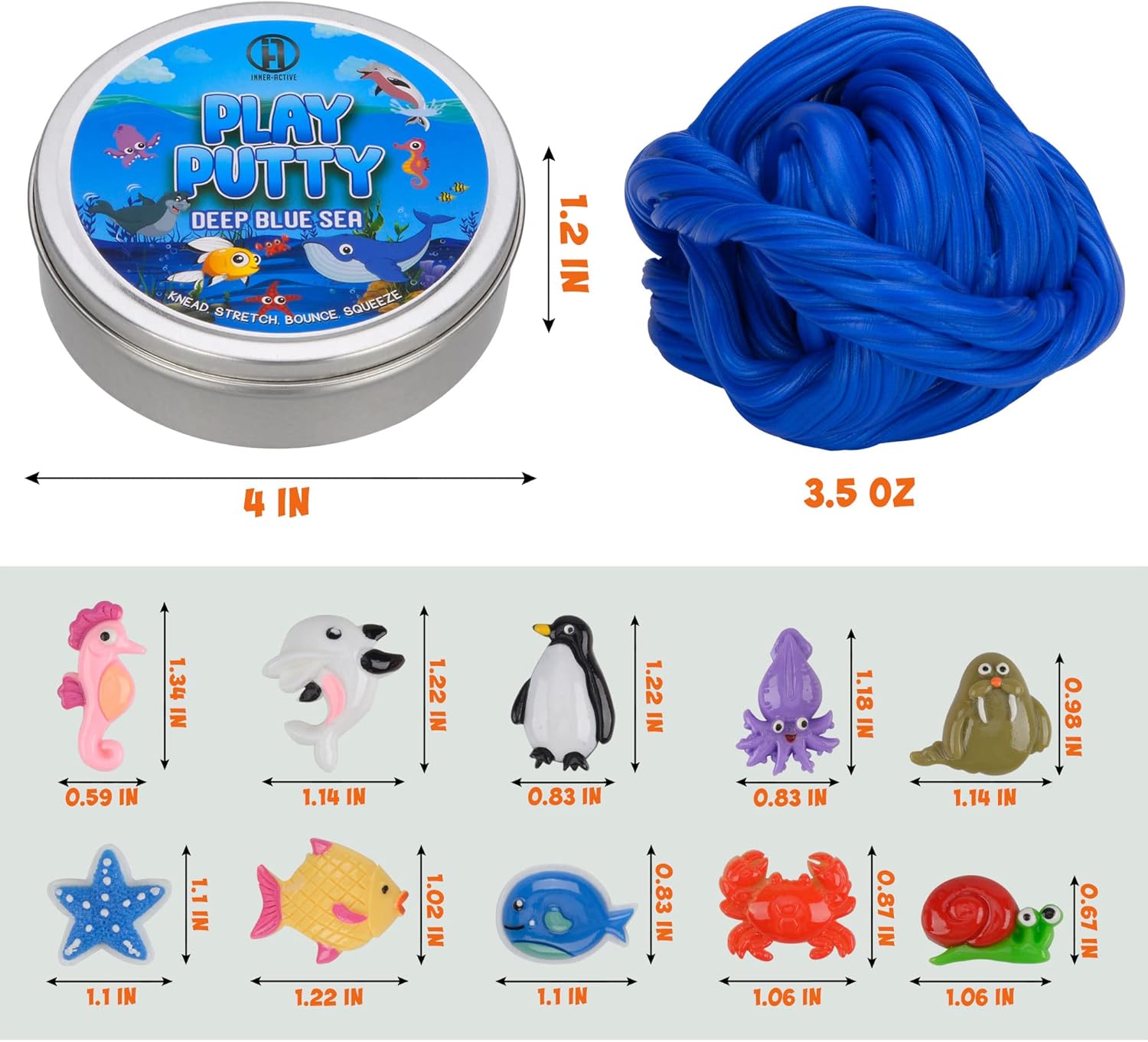 Play Putty Therapy Putty for Kids with Charms Deep Blue Sea Theraputty Medium Resistance, Increase Fine Motor Skills and Finger Strength, Physical and Occupational Therapy Toy