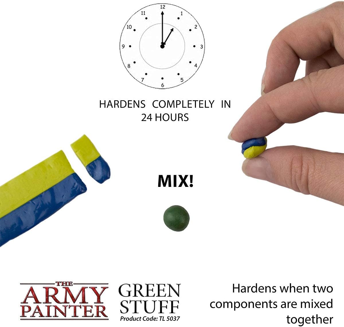 The Army Painter Green Stuff, 2 Part Modelling Clay, 20cm, Mouldable Model Putty Modelling Compound for Miniatures, Easy-to-Knead Green Putty Epoxy Clay for Sculpting - Image 3