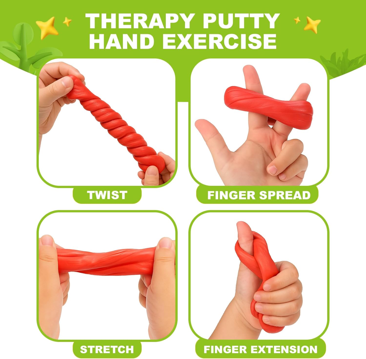 Alternative view of 2 Pack Therapy Putty for Kids – Farm & Forest Theme Sensory Putty with Medium and Soft Resistance, Occupational Therapy Putty for Hand Exercises, Fine Motor Skills, Autism Sensory Play
