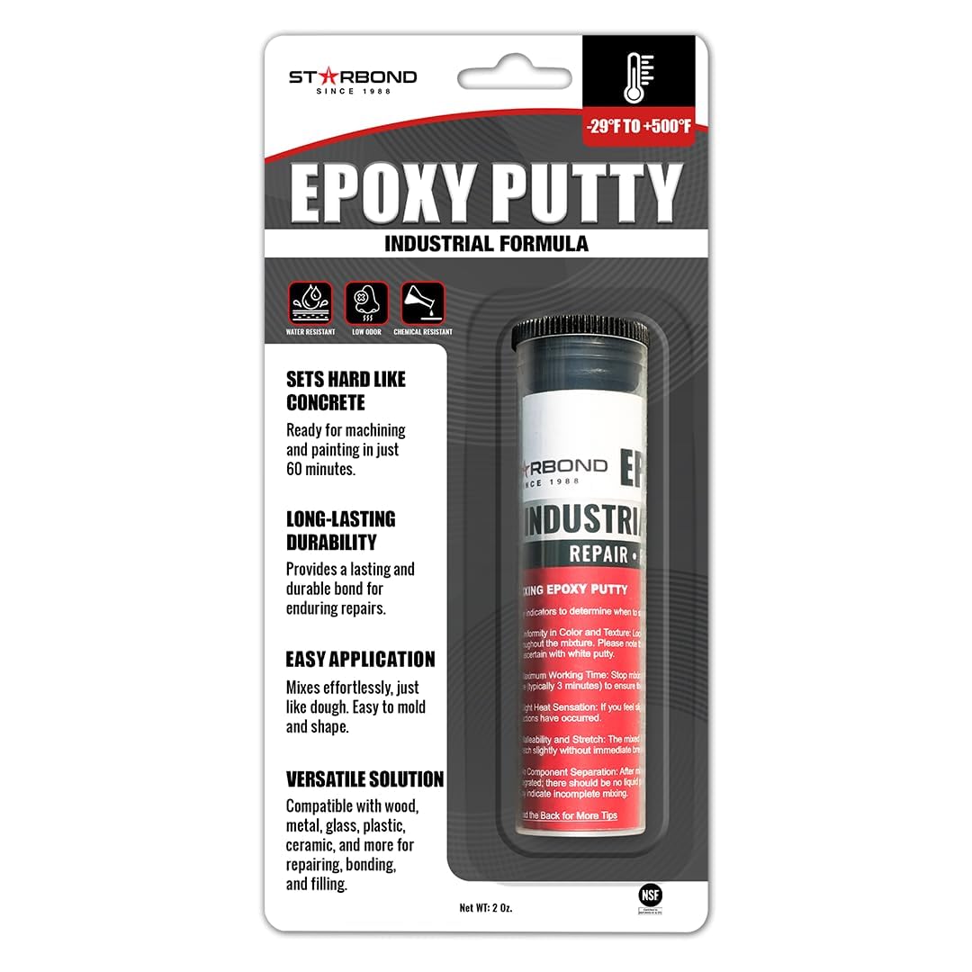 STARBOND 2 oz. Black Epoxy Putty Stick u2013 All Purpose, BPA-Free Epoxy Repair Putty u2013 Rock-Hard Cure for Automotive, Plumbing, Woodworking & DIY Projects - Image 7