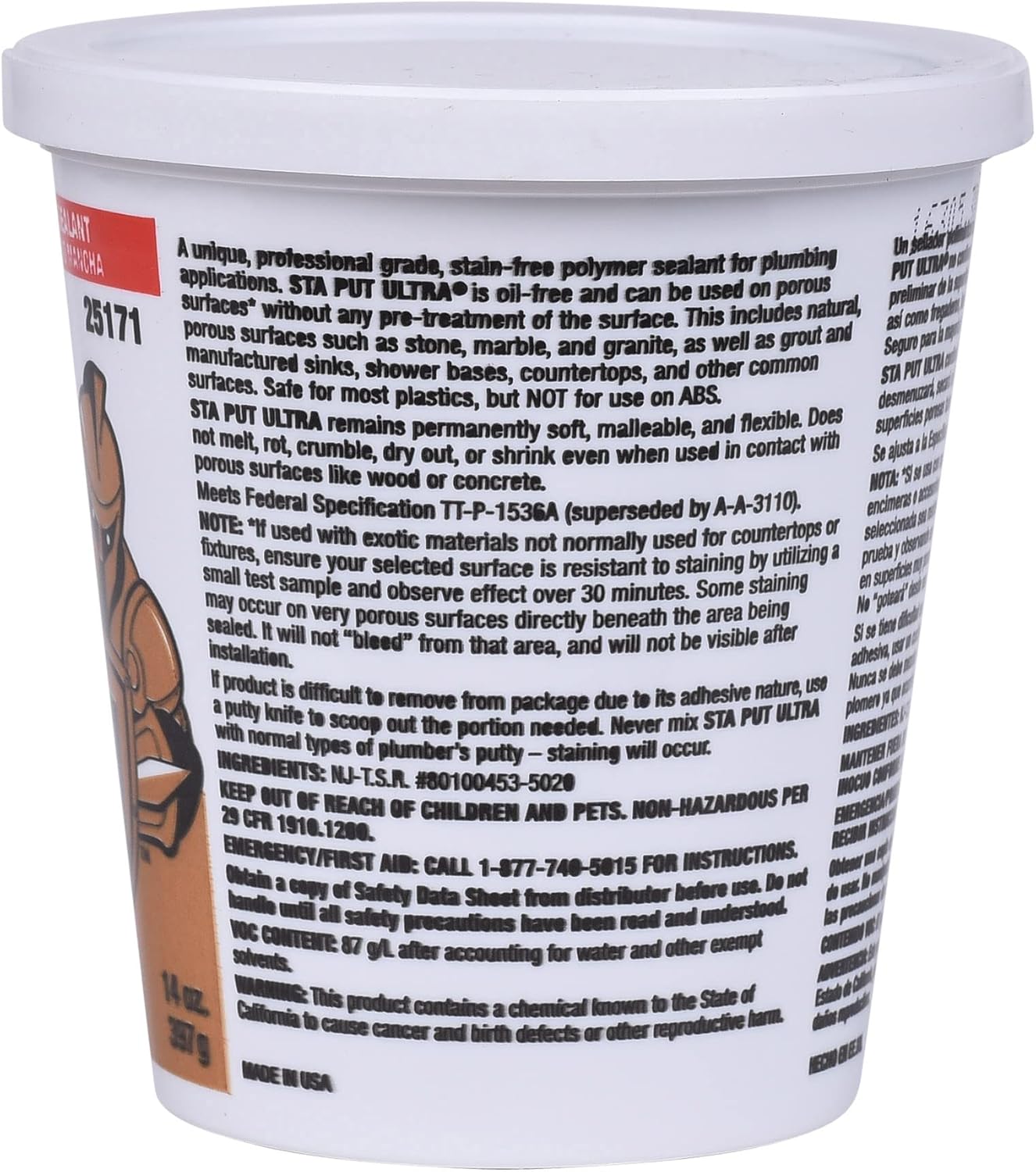Oatey 25171 Sta Put Ultra Plumbers Putty, 14 oz Size - Image 6