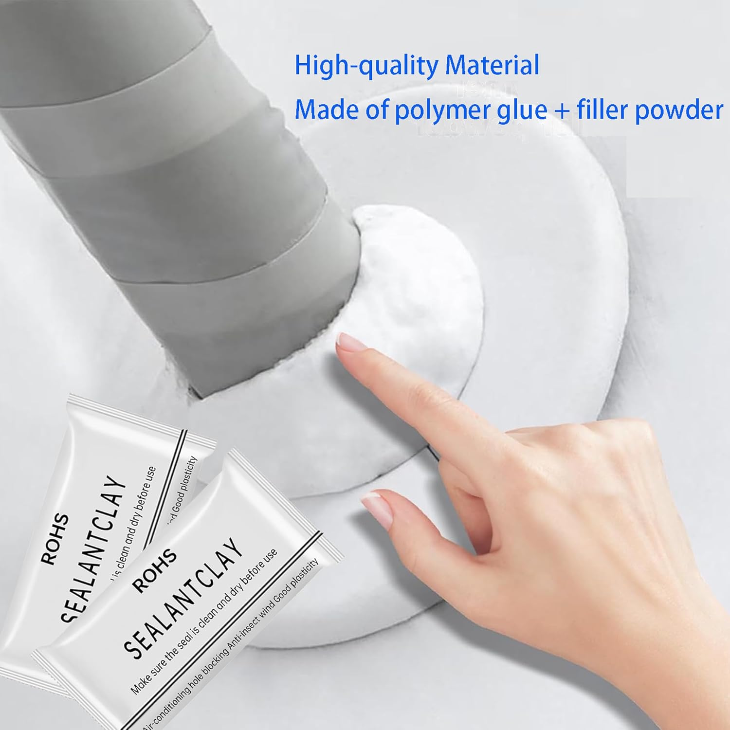 Alternative view of 8-Pack New Type White Waterproof Sealant Mastic, 2025 Upgrade Repair Sealing Clay, Plumbers Putty for Wall Holes AC Gaps Drain Pipe Sealing, Indoor Outdoor Waterproof Repair, Wall Hole