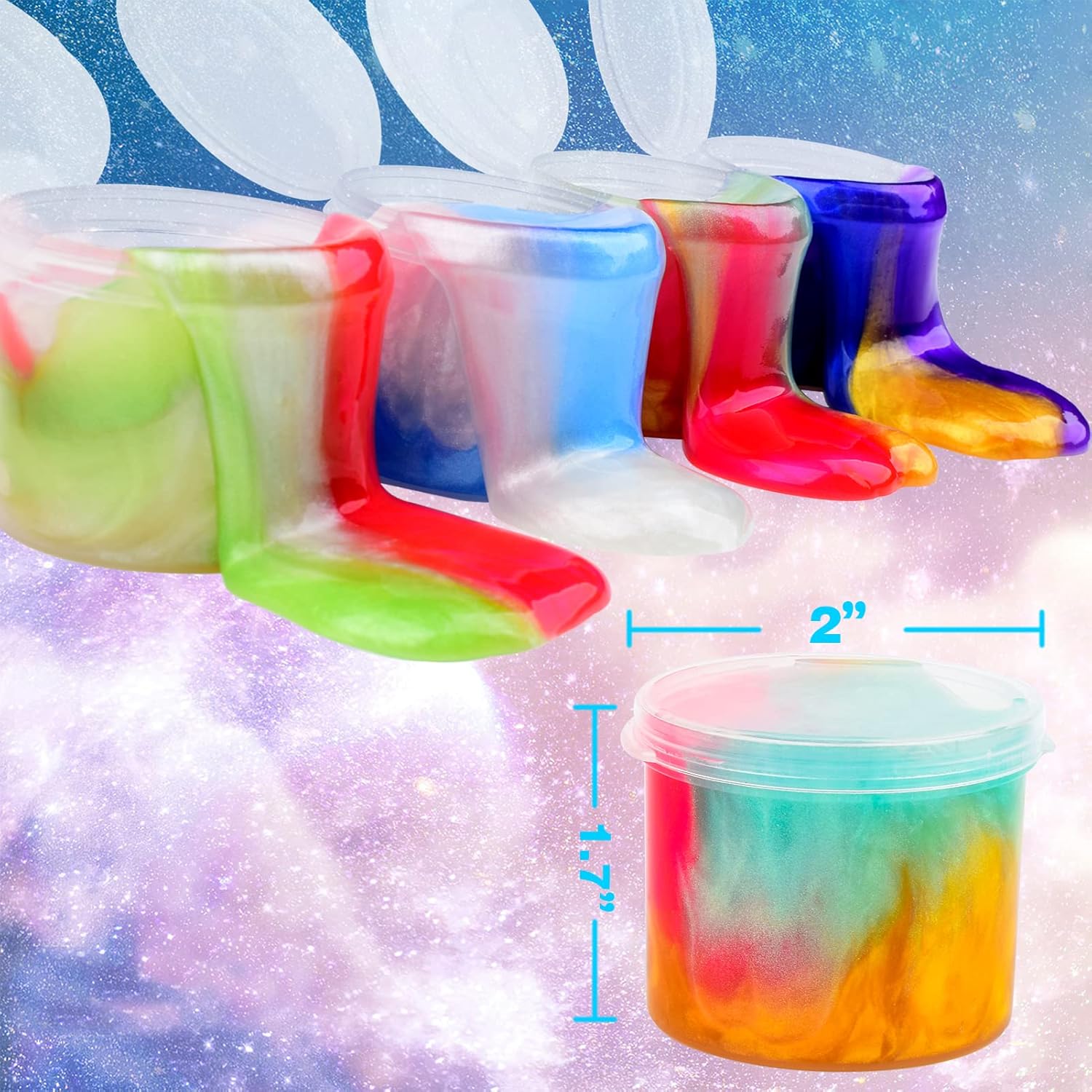Alternative view of 4 Pack Galaxy Slime Kit,Party Favors for Kids, Non Sticky,Wet,Stress & Anxiety Relief,Slime Bulk for Boys Girl,Cute Stuffers,Super Soft Sludge Toy