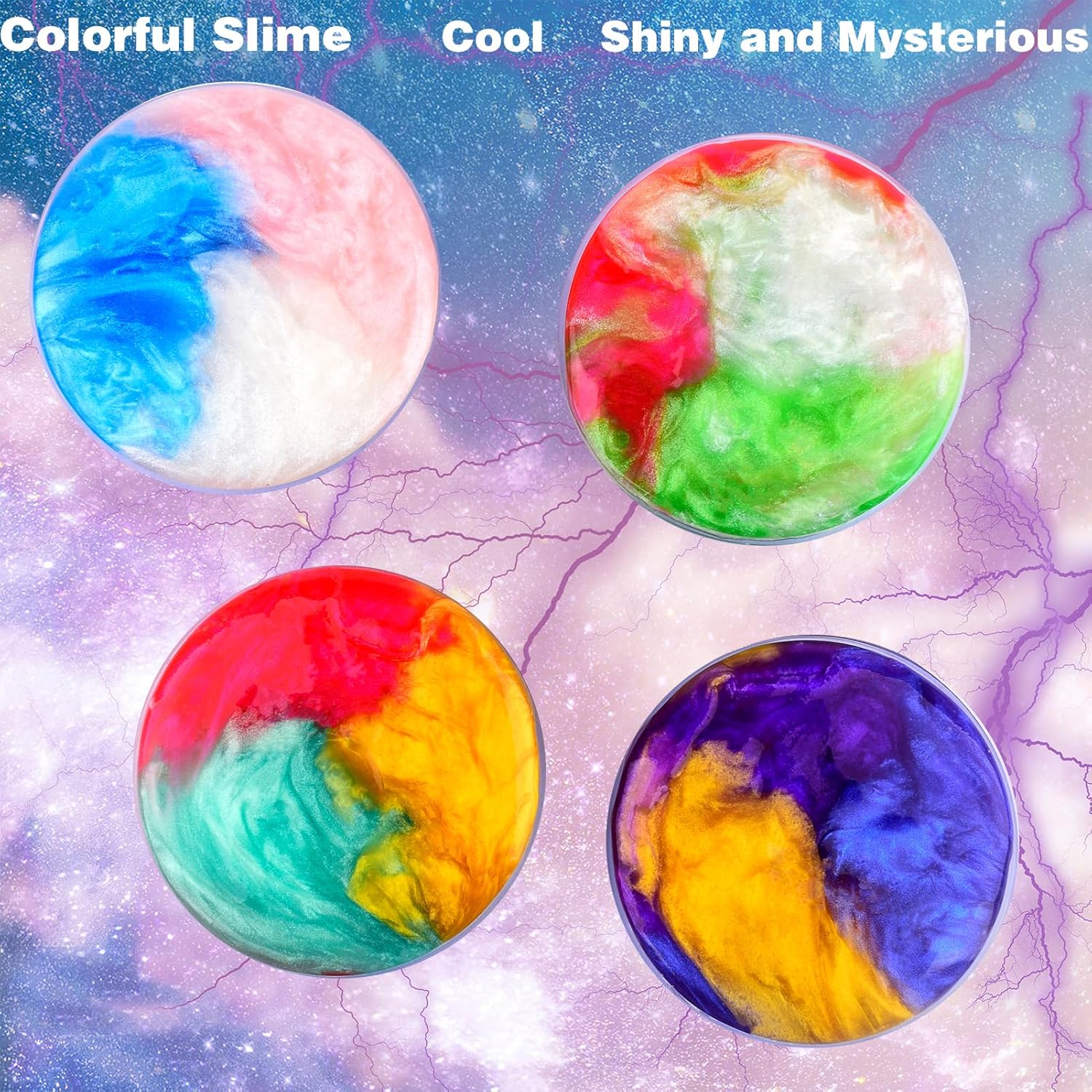 4 Pack Galaxy Slime Kit,Party Favors for Kids, Non Sticky,Wet,Stress & Anxiety Relief,Slime Bulk for Boys Girl,Cute Stuffers,Super Soft Sludge Toy - Image 5