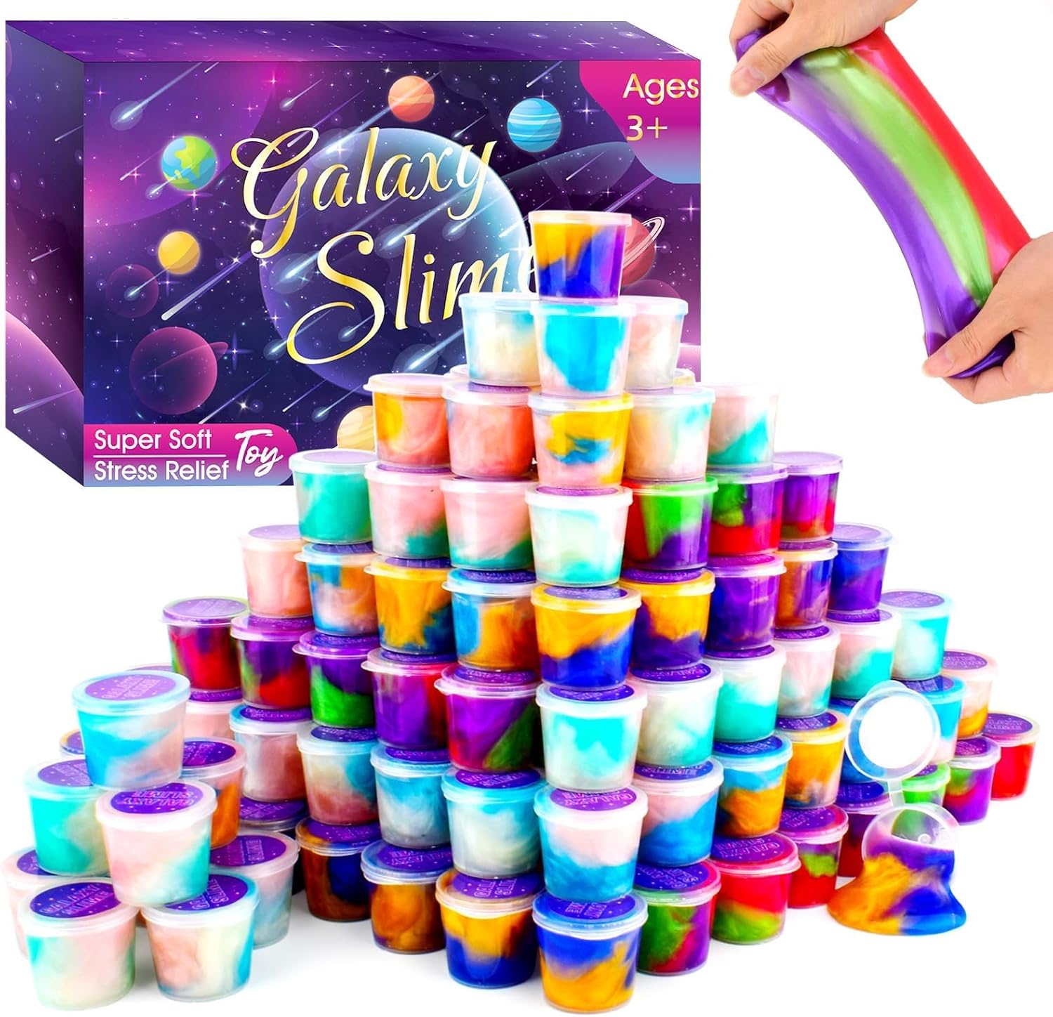 4 Pack Galaxy Slime Kit,Party Favors for Kids, Non Sticky,Wet,Stress & Anxiety Relief,Slime Bulk for Boys Girl,Cute Stuffers,Super Soft Sludge Toy - Image 7