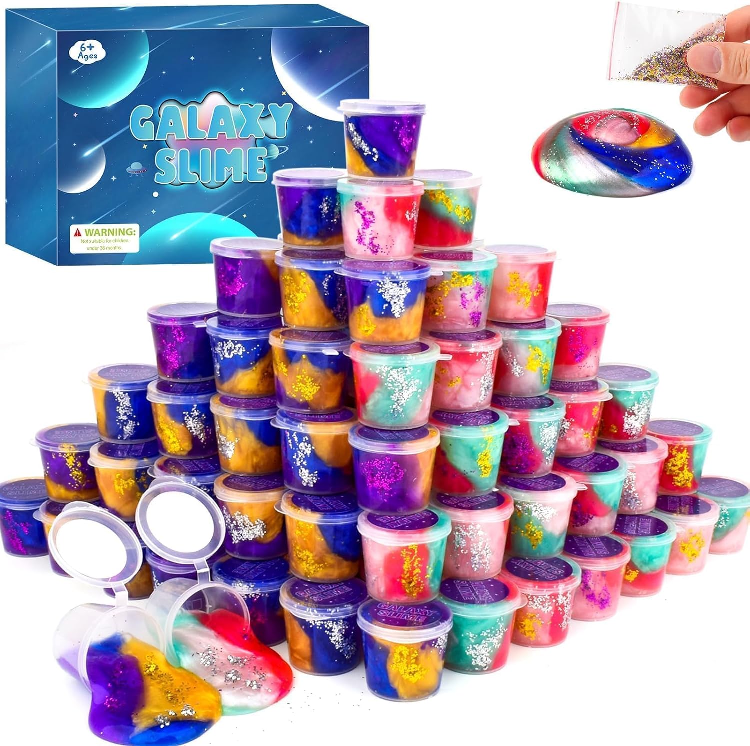 4 Pack Galaxy Slime Kit,Party Favors for Kids, Non Sticky,Wet,Stress & Anxiety Relief,Slime Bulk for Boys Girl,Cute Stuffers,Super Soft Sludge Toy - Image 8