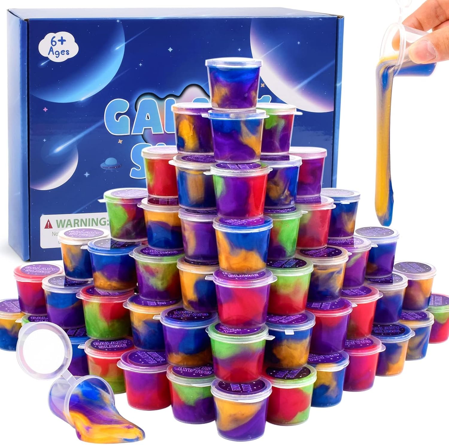 4 Pack Galaxy Slime Kit,Party Favors for Kids, Non Sticky,Wet,Stress & Anxiety Relief,Slime Bulk for Boys Girl,Cute Stuffers,Super Soft Sludge Toy - Image 9
