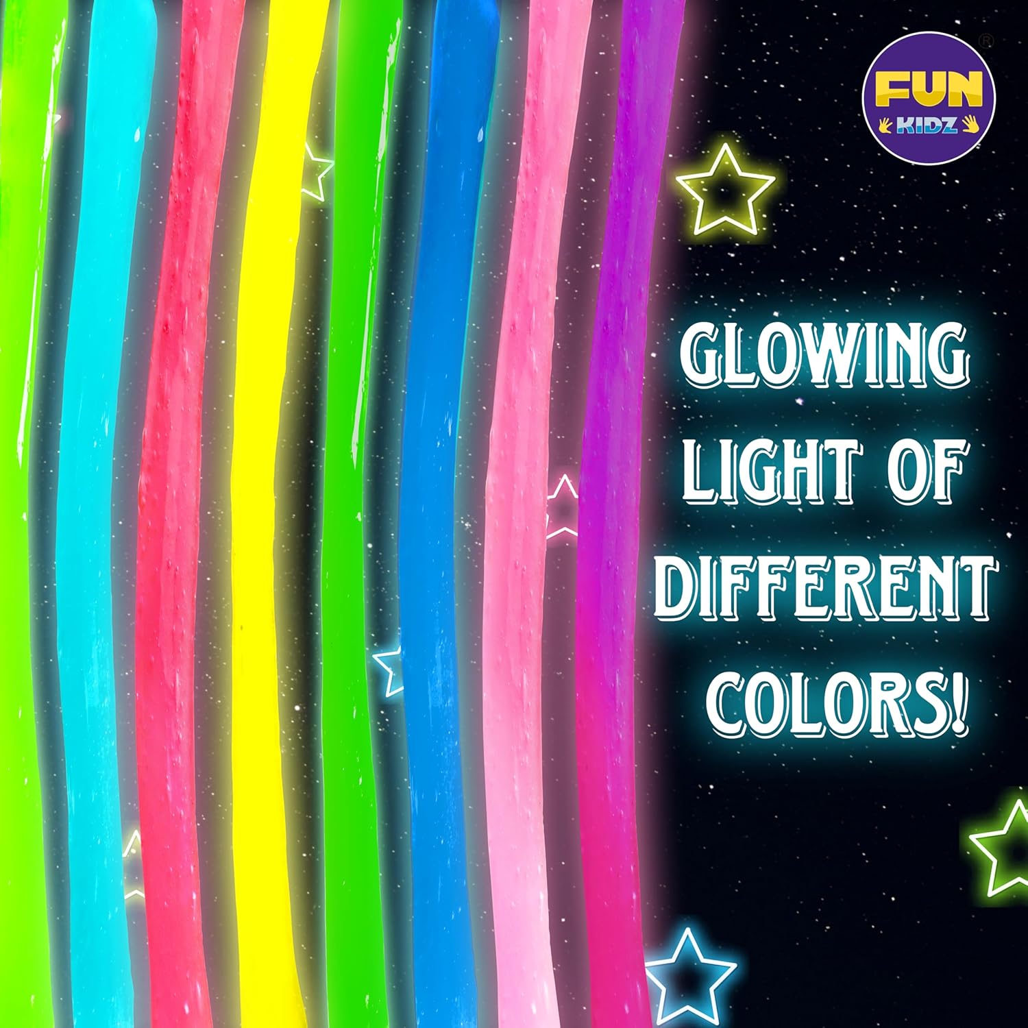 Alternative view of 35.16 FL OZ Glow in The Dark Slime for Kids 6+, FunKidz 1040 ML Large Slime 8 Packs Neon Colors Slime Kit Green Blue Pink Yellow Gift for Boys Girls Birthday Party