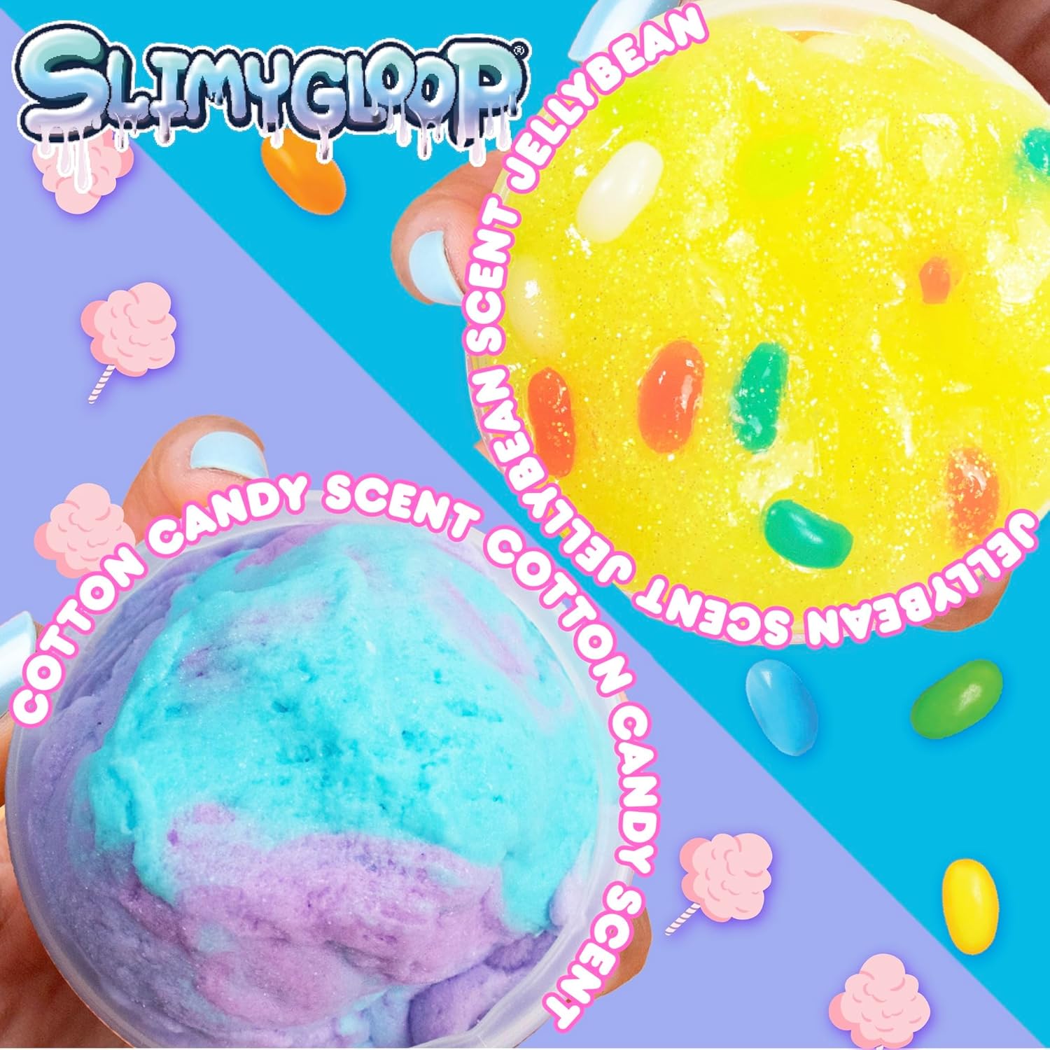 SLIMYGLOOP Sweet Treat Slime Bundle, 2-Pack Scented Slimes, Fluffy Vanilla Cloud Slime and Candy-Scented Glitter Slime for Kids, Slime Party Favors for Kids 8-12, Slime Kit for Girls Ages 8-12 - Image 4