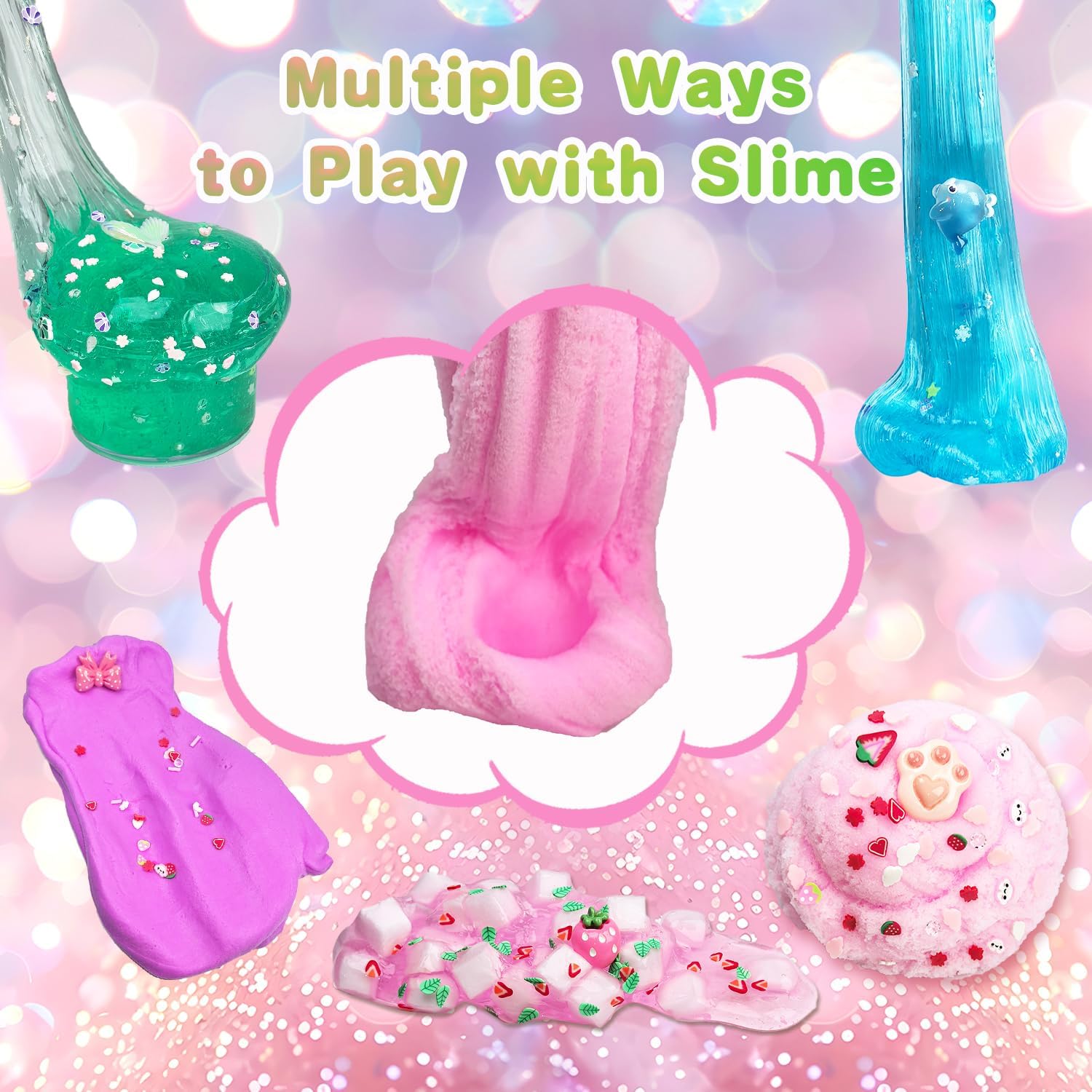 Sunool 8 Packs Mixed Cloud Galaxy Butter Slime Kit, Non Sticky, Super Soft Sludge Toy, Birthday Gifts, Party Favor for Girls & Boys - Image 4