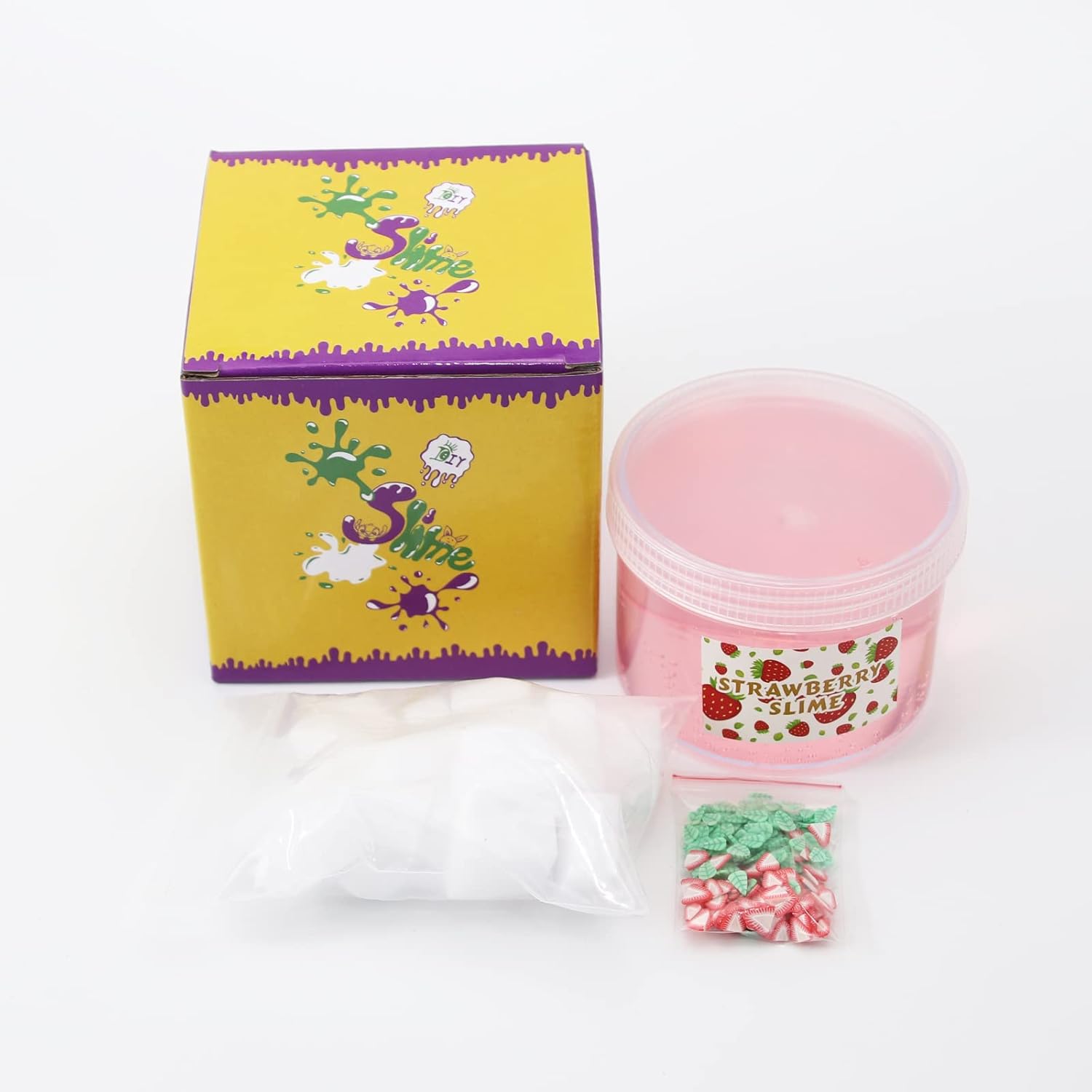 Strawberry Crunchy Slime,Pink Slime Kit with Glimmer for Girls,Birthday Gifts School Party Favors Toy for Girls and Boys.