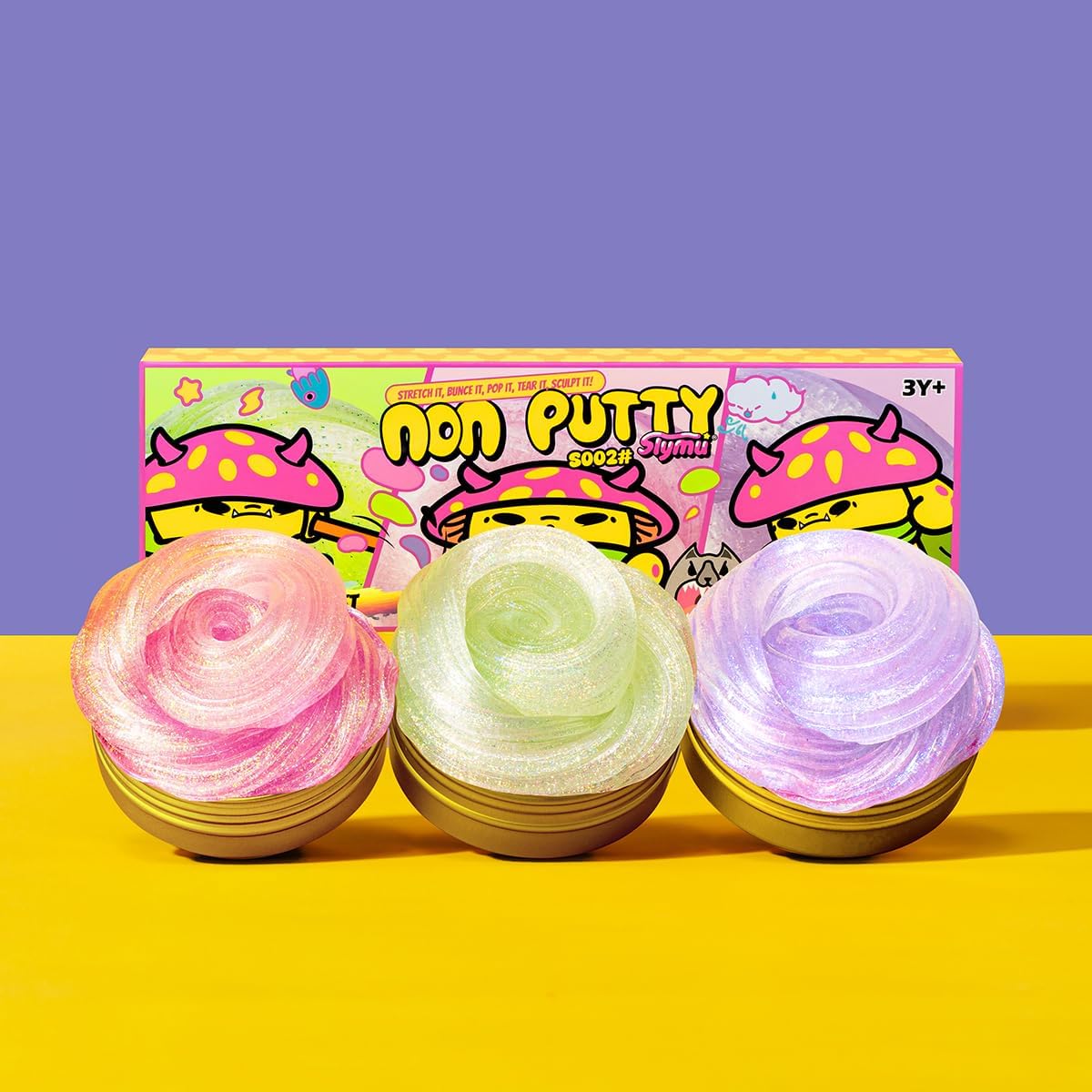 Alternative view of 3 Pack Sparkling Set Putty Slime - Non-Newtonian Fluid Putty (3x40g) with Metallic Sheen, Stress Relief, Birthday Gifts for Kids,Party Favor for Girls & Boys,Non-Sticky & Safe