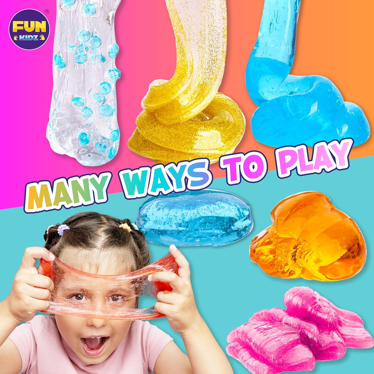 35.16 FL OZ Clear Slime for Kids 6-12, FunKidz 4 Pack Huge 1040 ML Glassy Slime Pack Toy Premade Water Crystal Slime Kit for Girls Boys Party Gift - Image 4