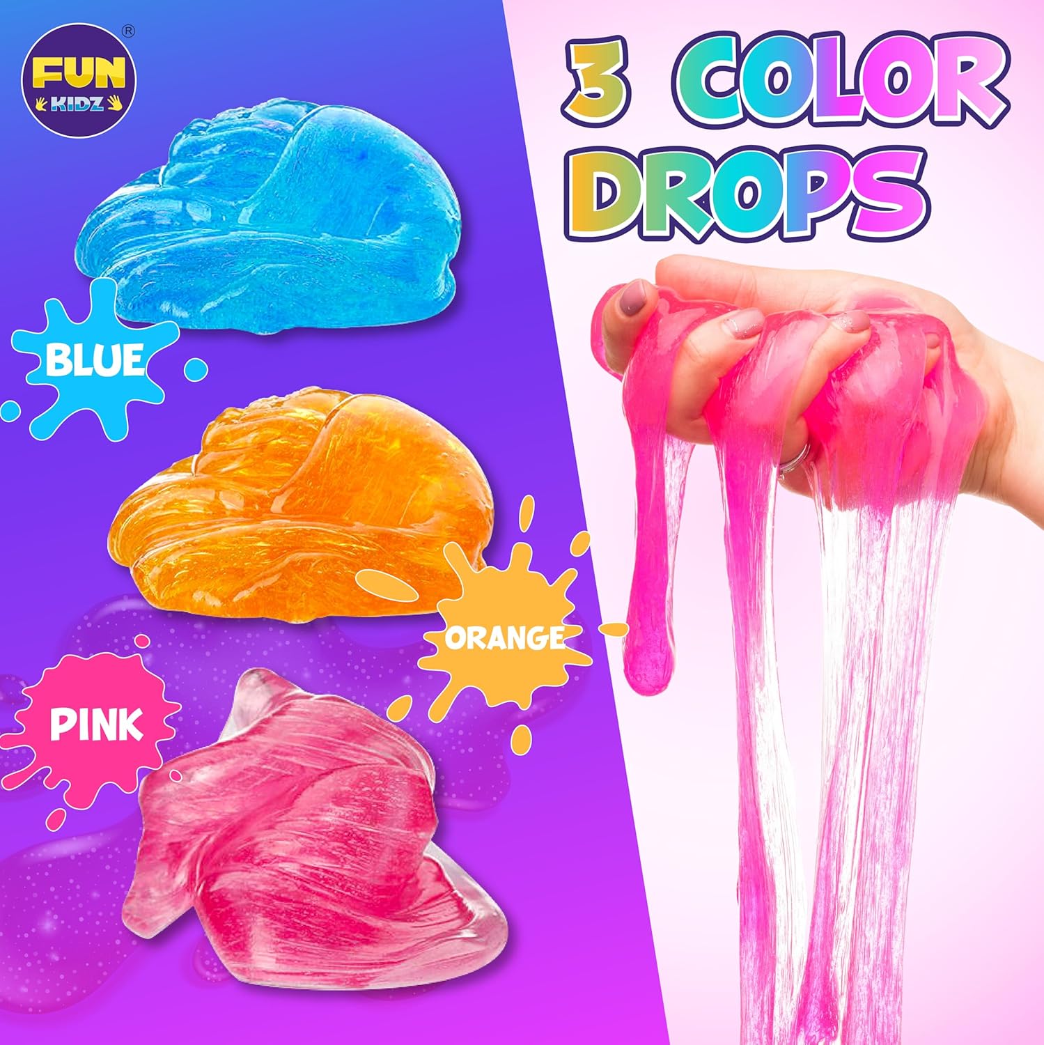 35.16 FL OZ Clear Slime for Kids 6-12, FunKidz 4 Pack Huge 1040 ML Glassy Slime Pack Toy Premade Water Crystal Slime Kit for Girls Boys Party Gift - Image 5
