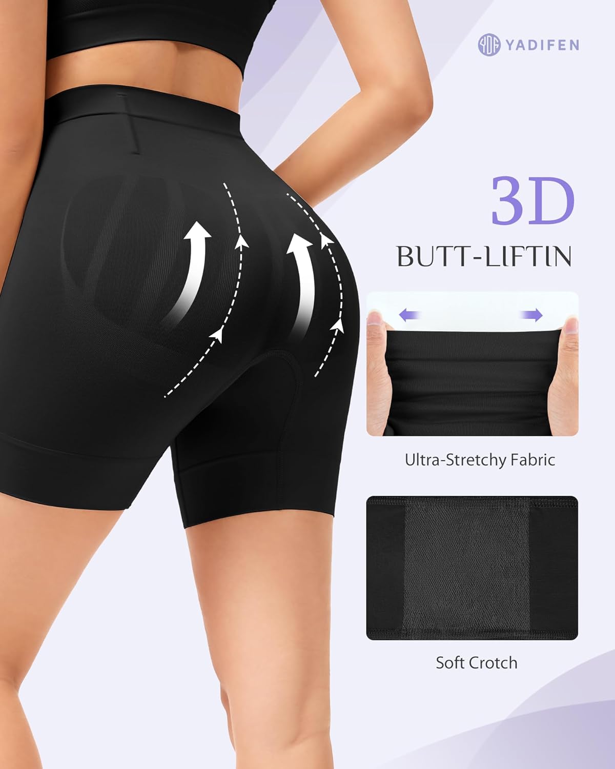 YADIFEN Shapewear for Women Tummy Control, Mid Waist Body Shaper Shorts Butt Lifting Seamless Shapewear Under Dresses