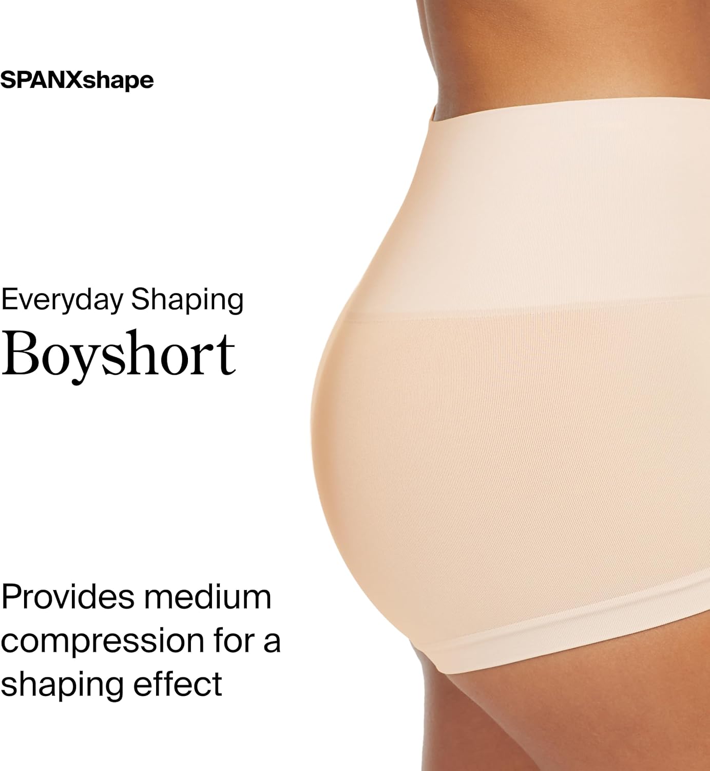 SPANX SPANXshape Everyday Shaping Boyshort - Comfortable Core Control Shapewear Underwear - Invisible Under Clothes - No-Show