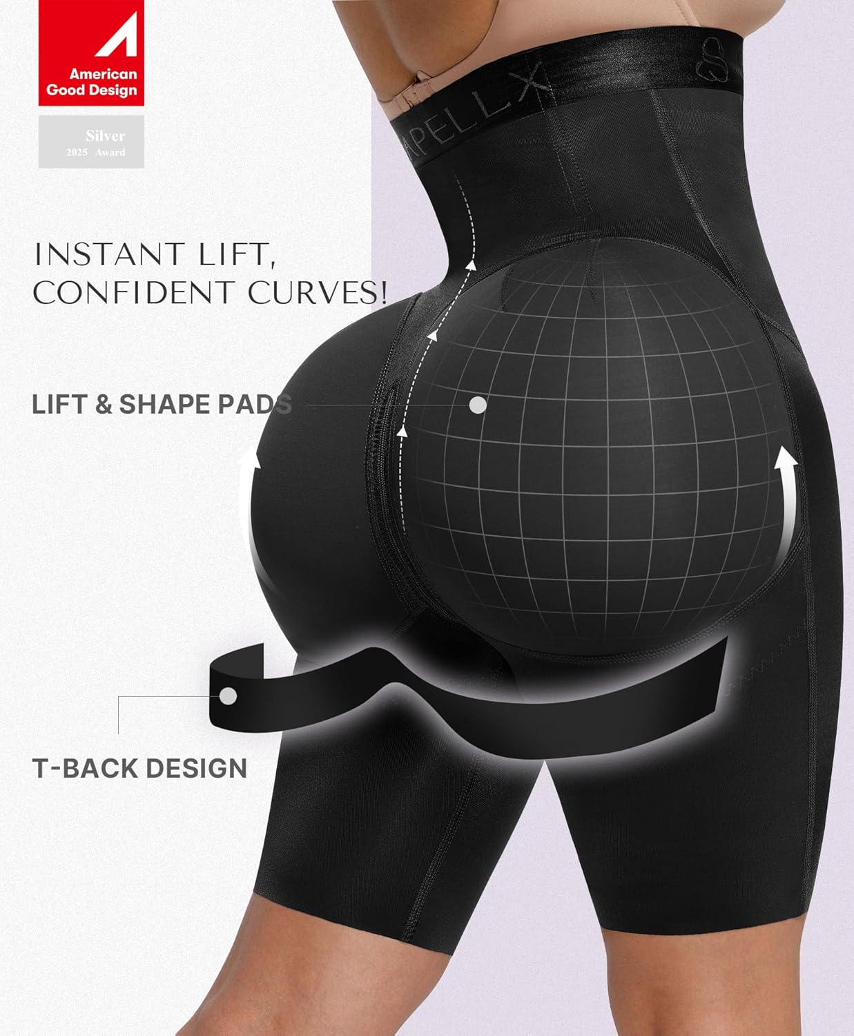 Alternative view of SHAPELLX Shapewear For Women Tummy Control High Waisted Body Shaper Shorts Butt Lifting Shapewear Higher Power Panties