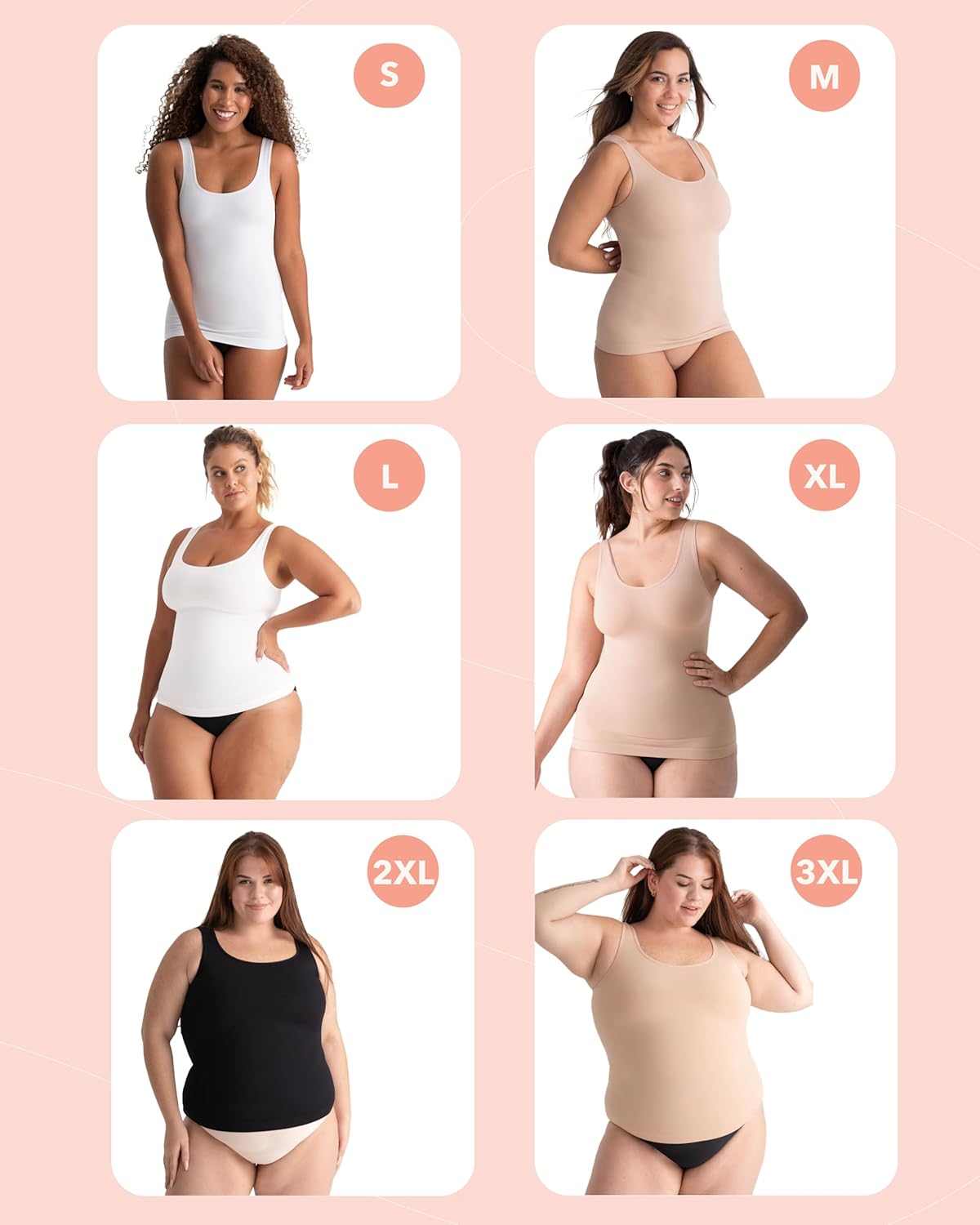 Alternative view of SHAPERMINT Compression Tank Cami - Tummy and Waist Control Body Shapewear Camisole for Women