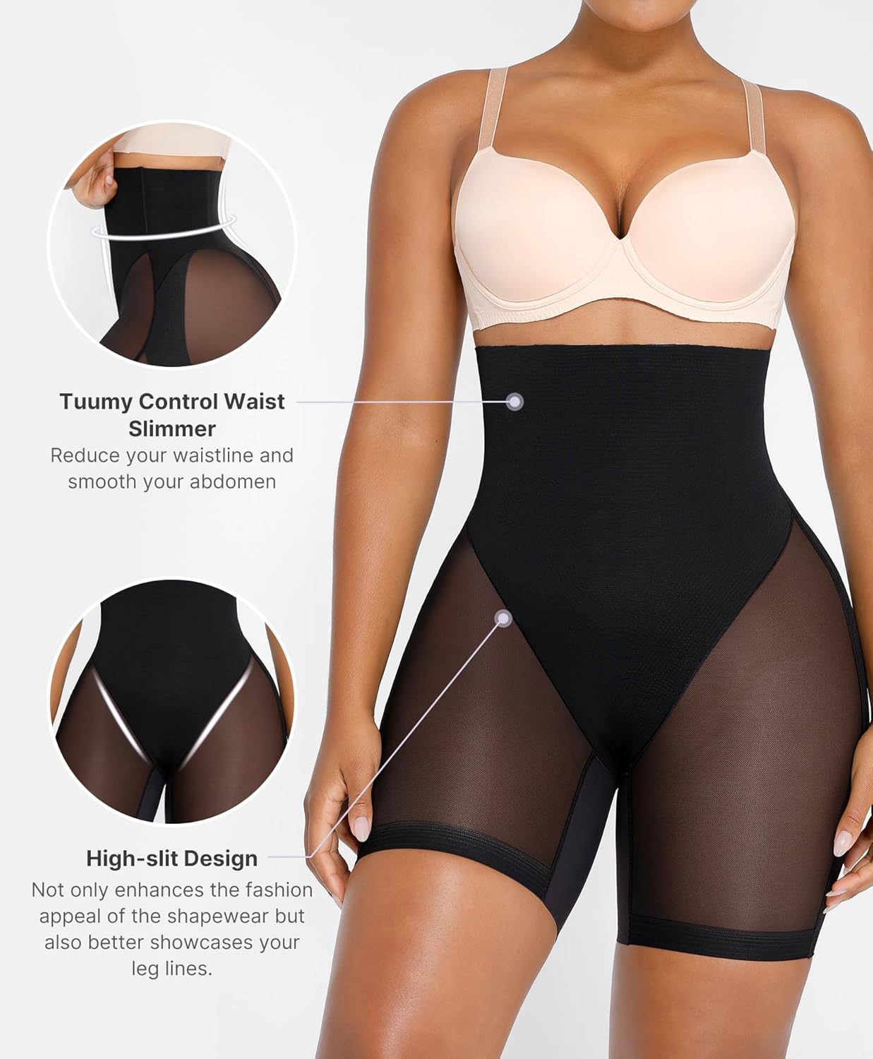 Alternative view of SHAPELLX Shapewear for Women Tummy Control Underwear High Waist Butt Lifting Shorts Seamless Slimmer Womens Body Shaper