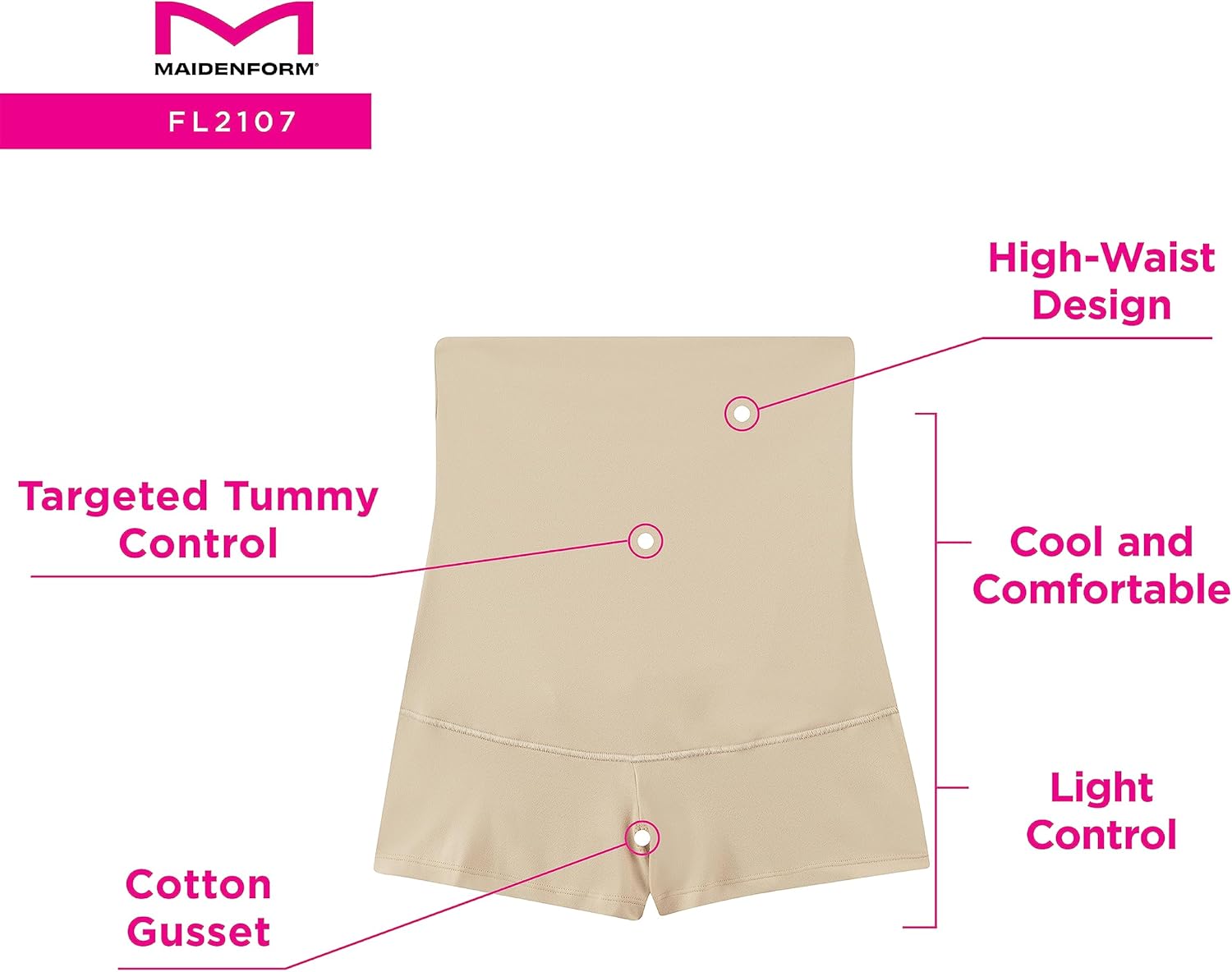 Maidenform womens Minimizing Hi-waist Fajas Shapewear Fl2107