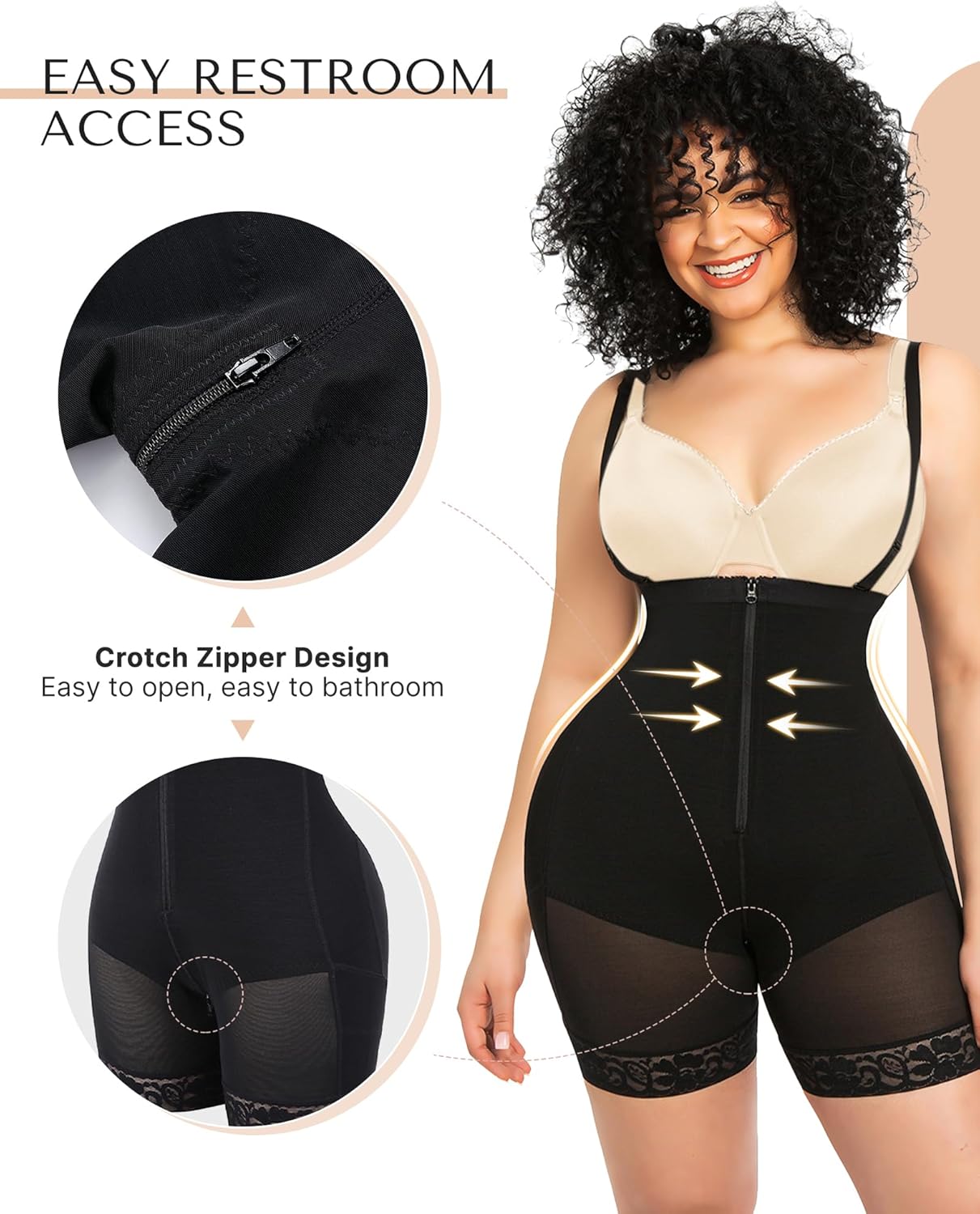 Alternative view of SHAPELLX Fajas Colombianas Shapewear for Women Tummy Control Plus Size Postpartum Body Shaper Butt Lifting Bodysuit