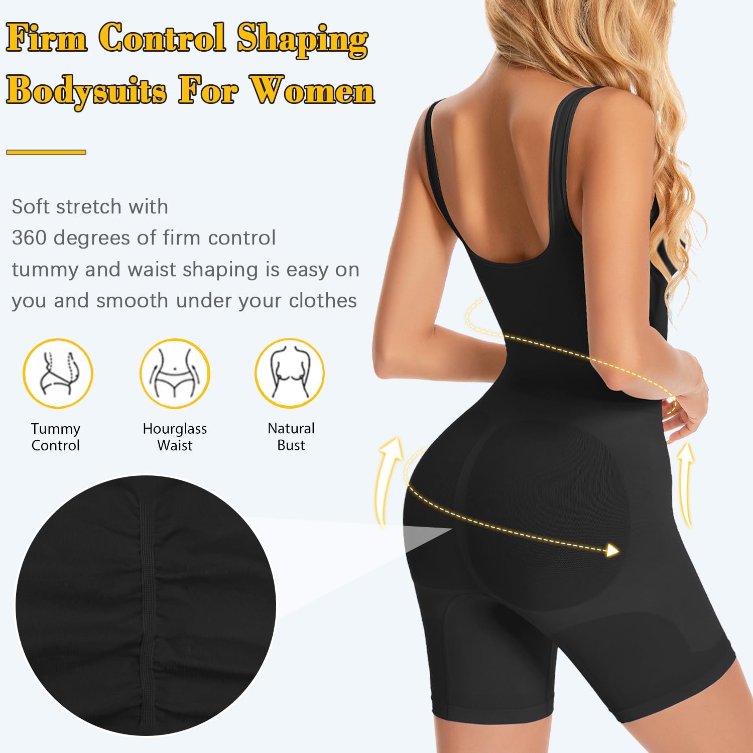 VVX Shorts Bodysuit for Women Tummy Control Shapewear Seamless Sexy Butt Lifting Workout Bodycon One Piece Short Jumpsuit - Image 3
