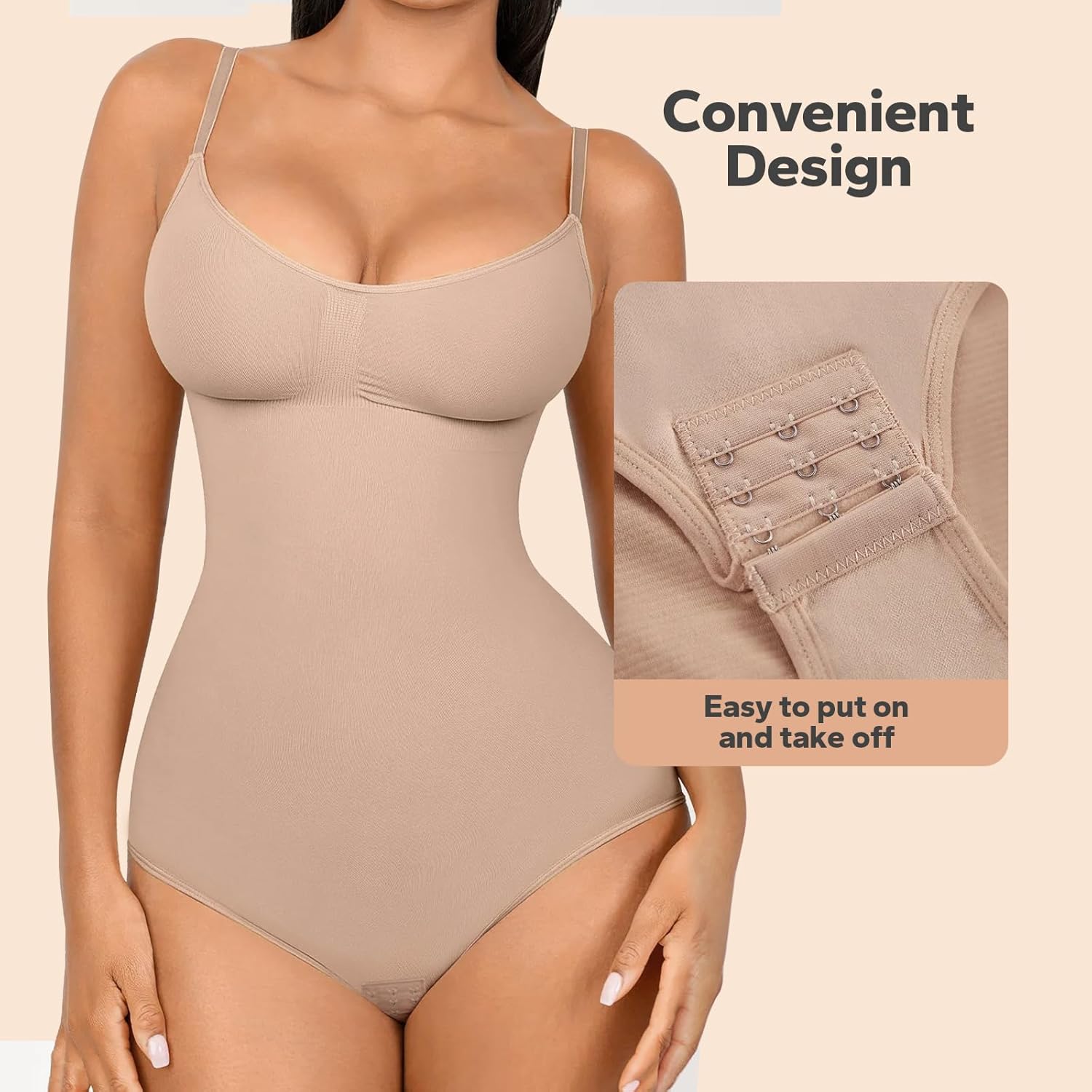 Alternative view of ShaperSwan Shapewear, Bodysuit for Women, Tummy Control Bodysuit with Adjustable Straps, Seamless Snatched Body Shaper